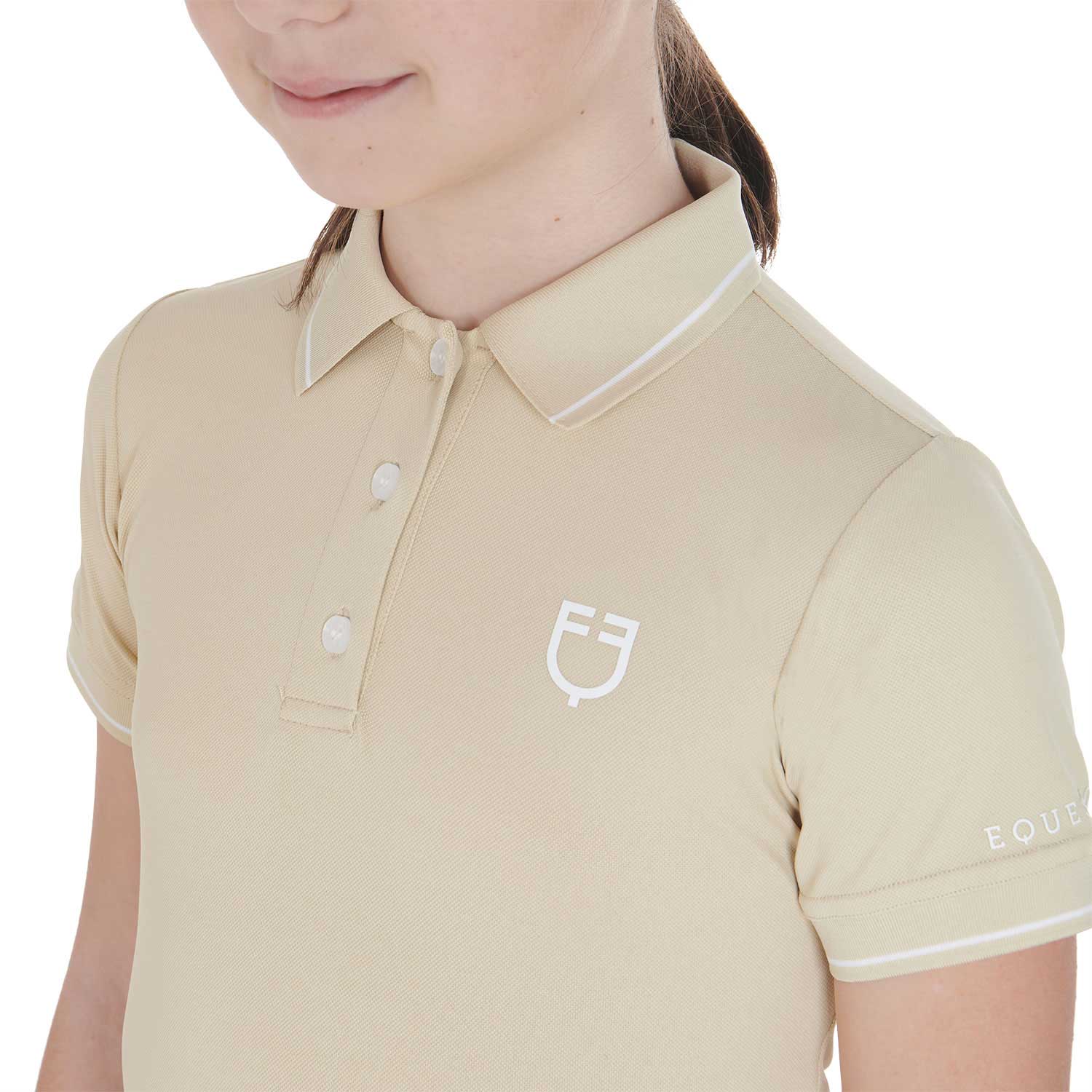 Equestro Kids' Slim Fit Polo Shirt In Antibacterial Technical Fabric - Image 3