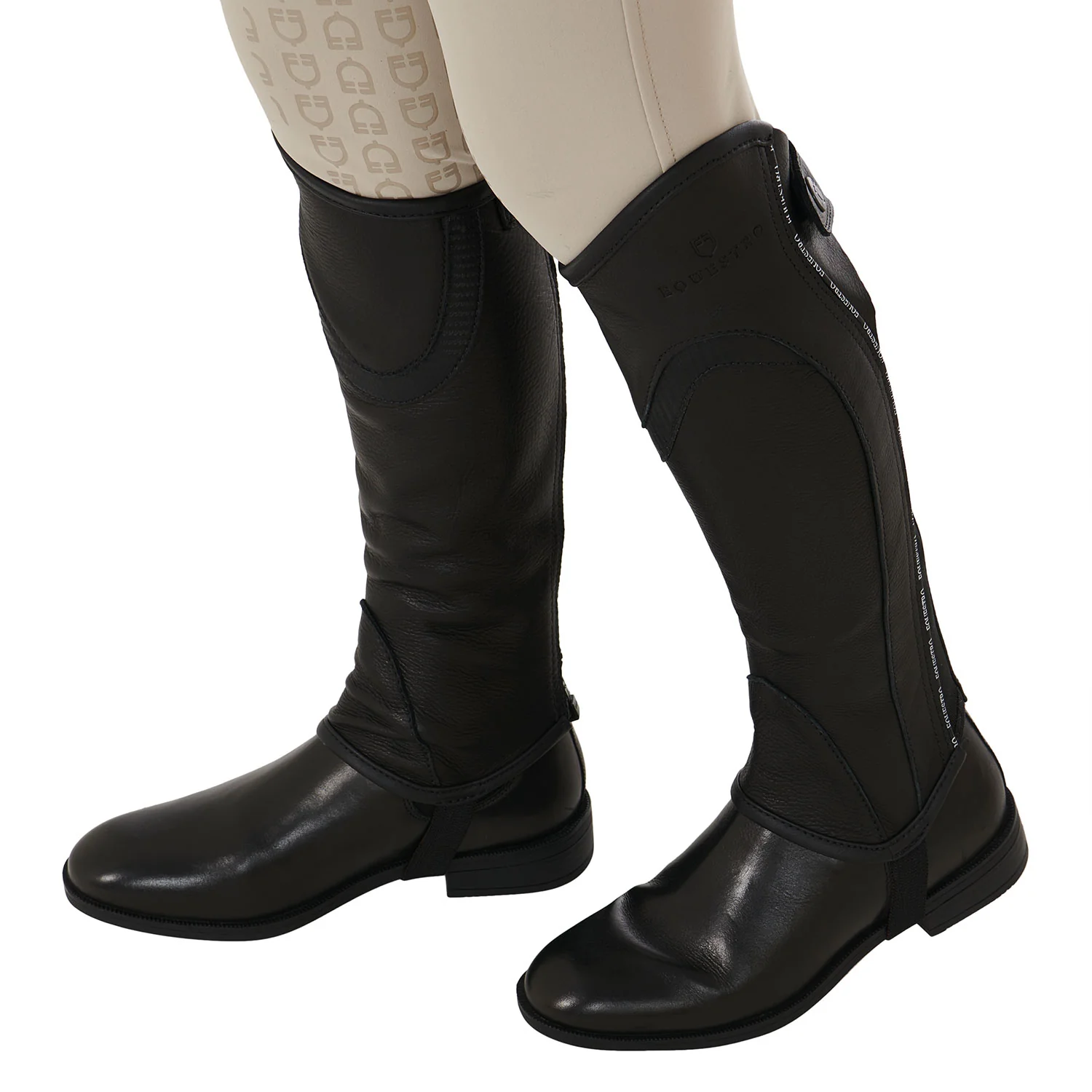 Equestro Kids' Soft Leather Gaiters With Elastic Band - Image 10
