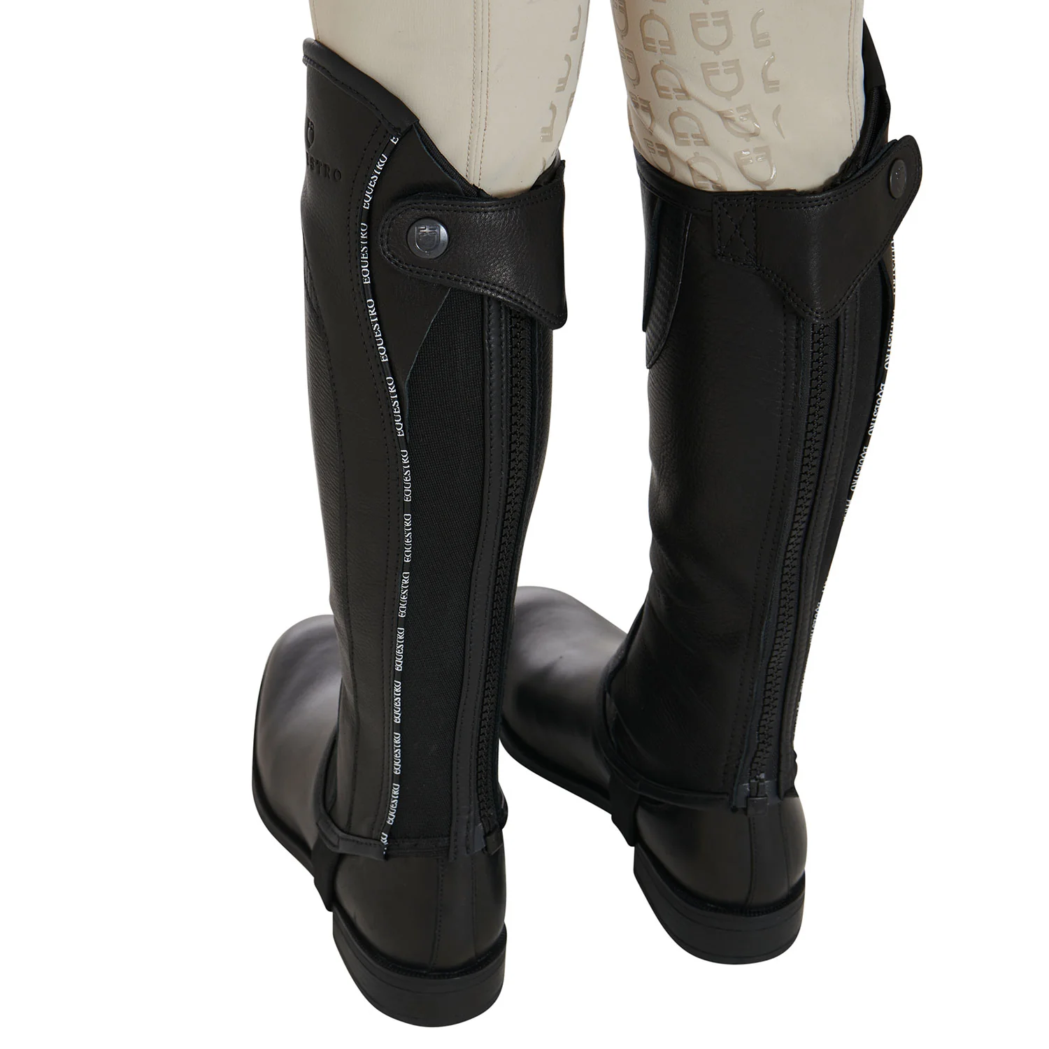 Equestro Kids' Soft Leather Gaiters With Elastic Band - Image 2