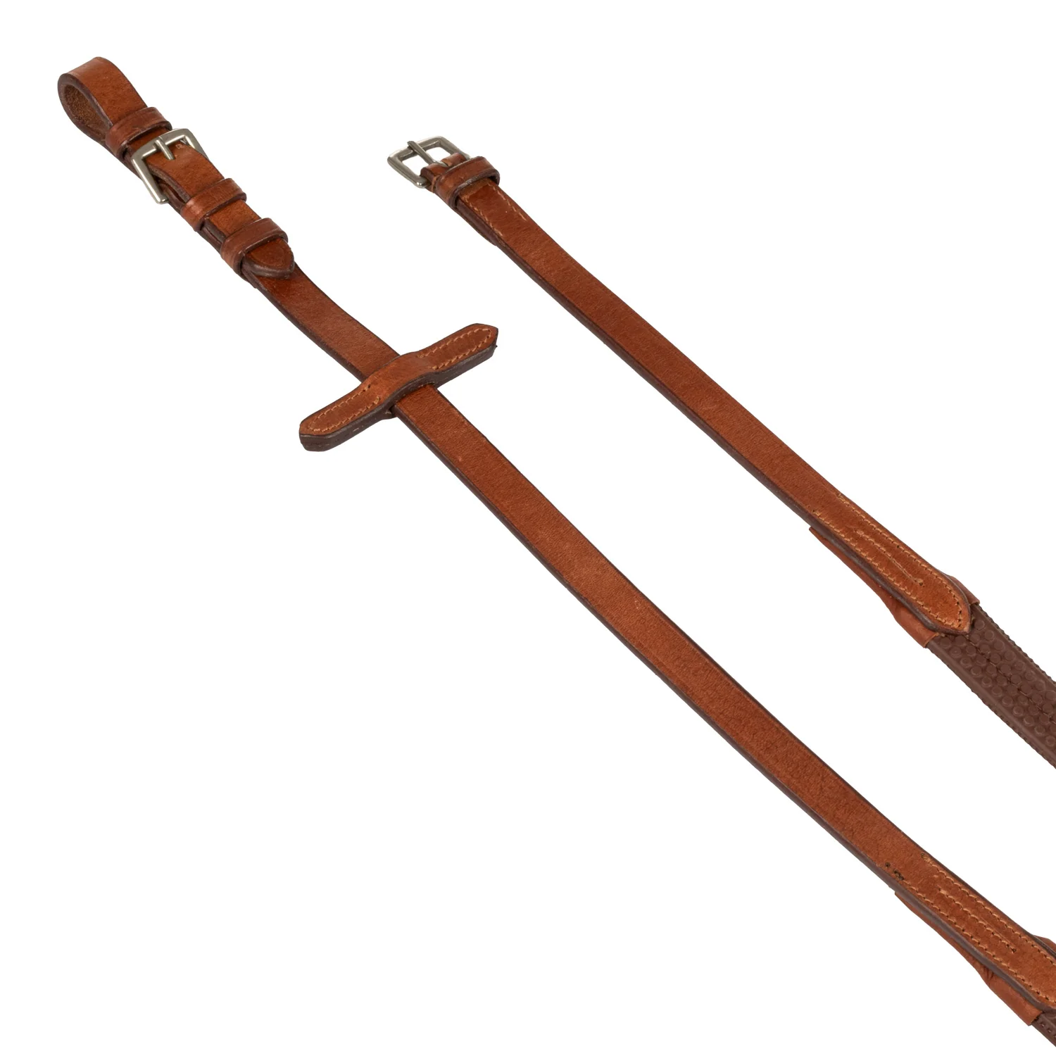 Equestro Leather And Rubber Reins Silver Fitting (1.6Cm) - Image 5