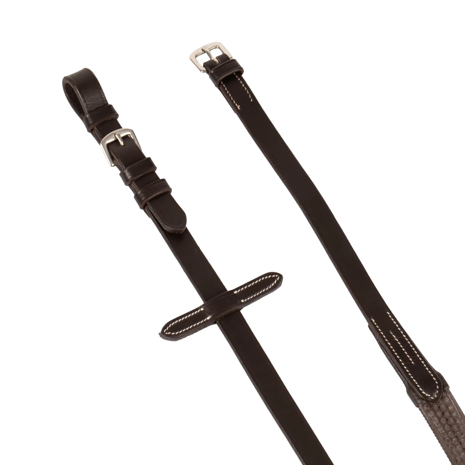 Equestro Leather And Rubber Reins Silver Fitting (1.6Cm) - Image 9