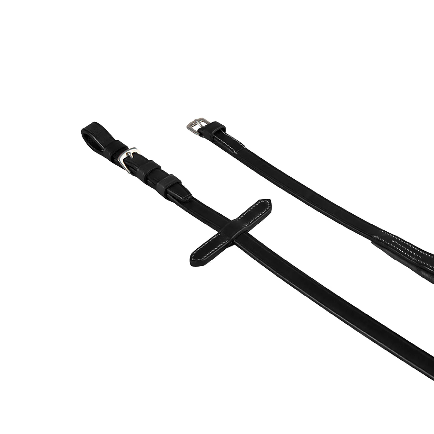 Equestro Leather And Rubber Reins With Stainless Steel Buckles - Image 2