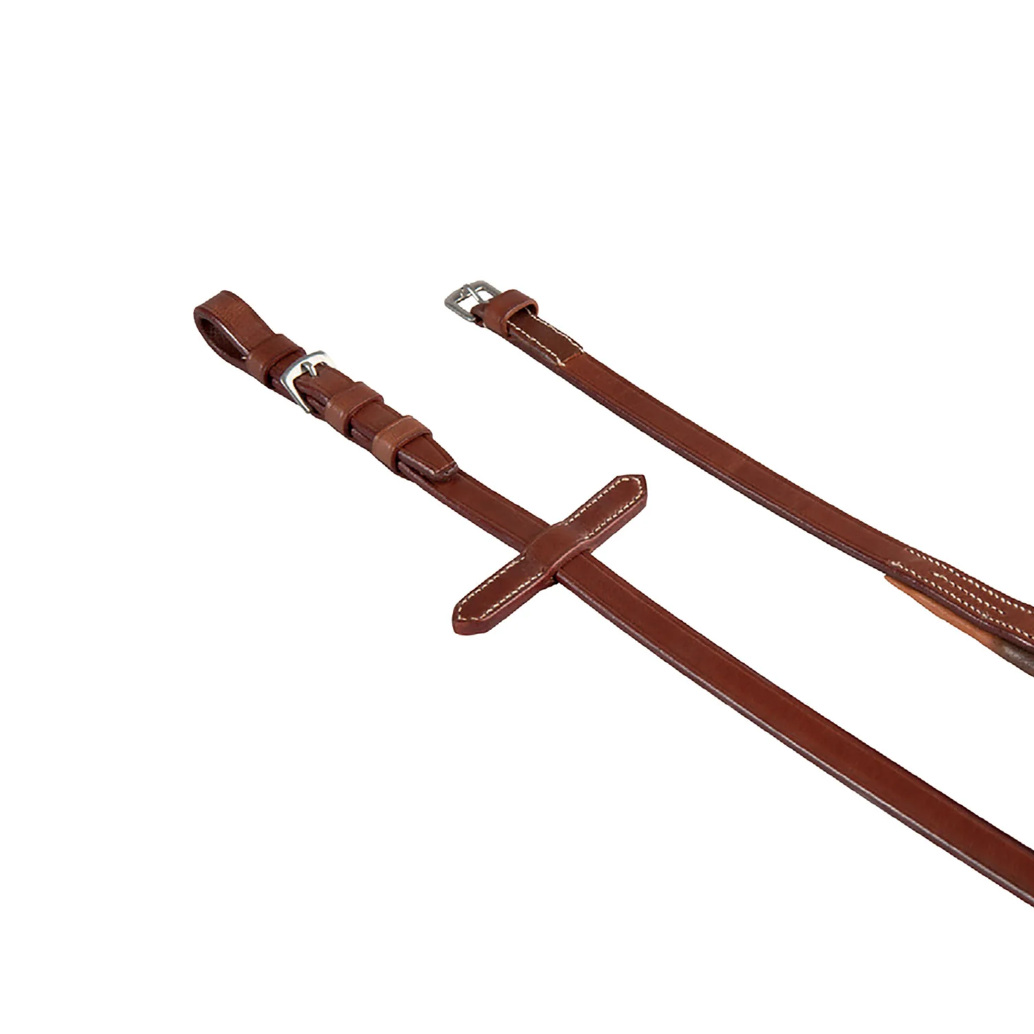 Equestro Leather And Rubber Reins With Stainless Steel Buckles - Image 4