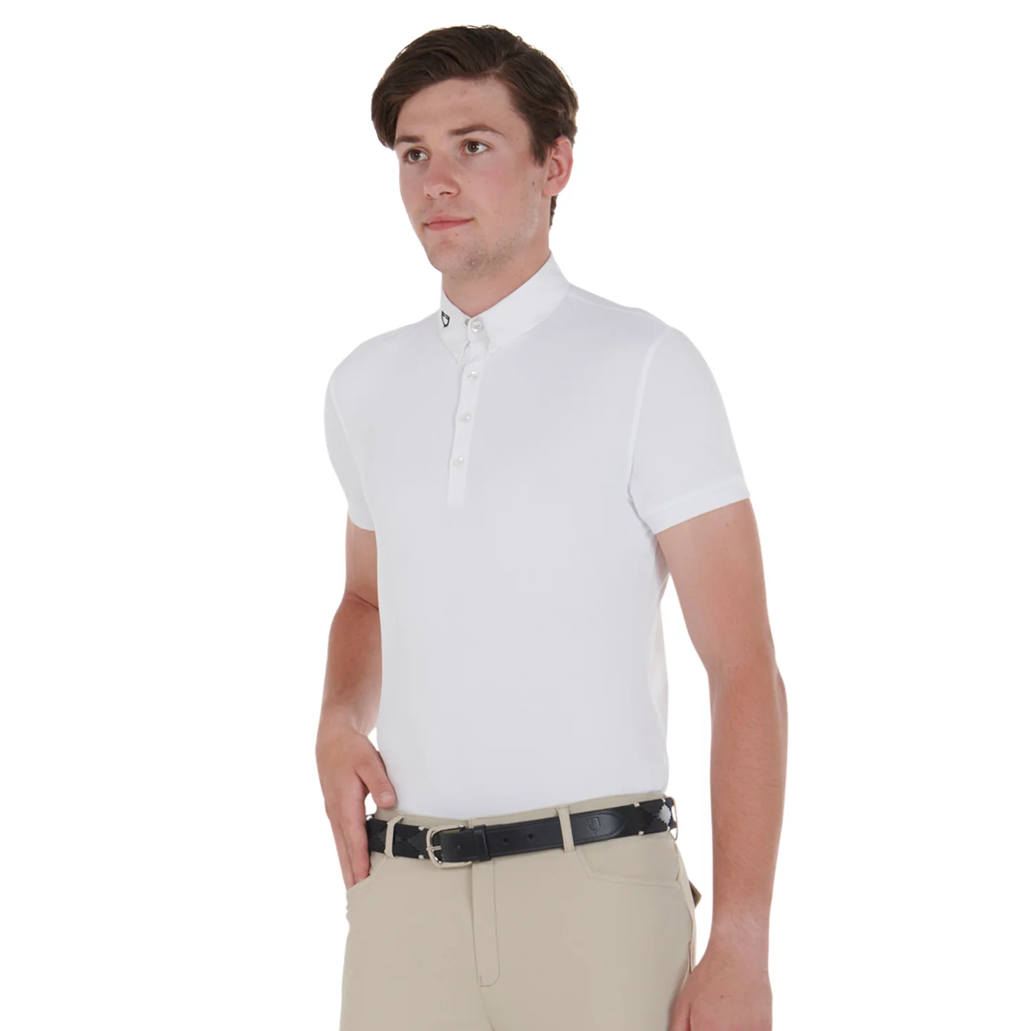 Equestro Leather Belt With Black And White Embroidery - Image 10
