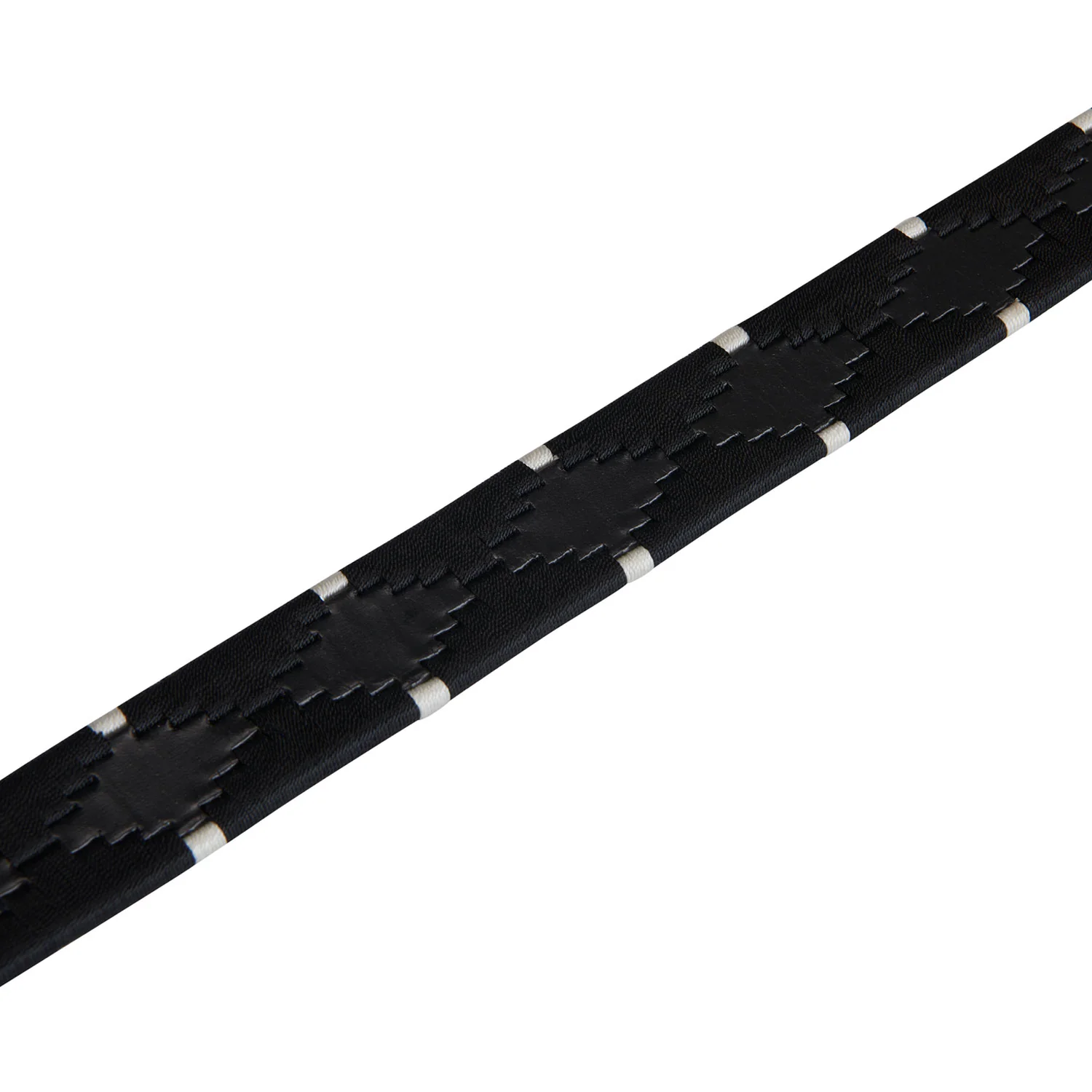 Equestro Leather Belt With Black And White Embroidery - Image 3