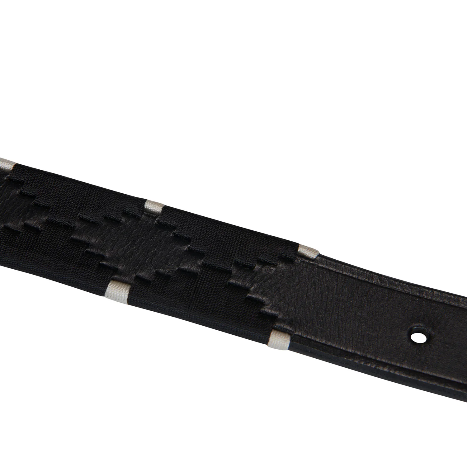 Equestro Leather Belt With Black And White Embroidery - Image 4