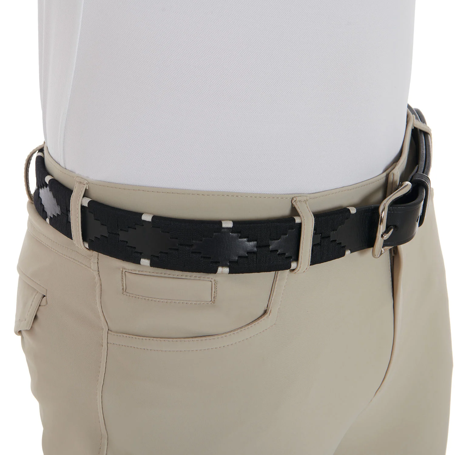 Equestro Leather Belt With Black And White Embroidery - Image 7