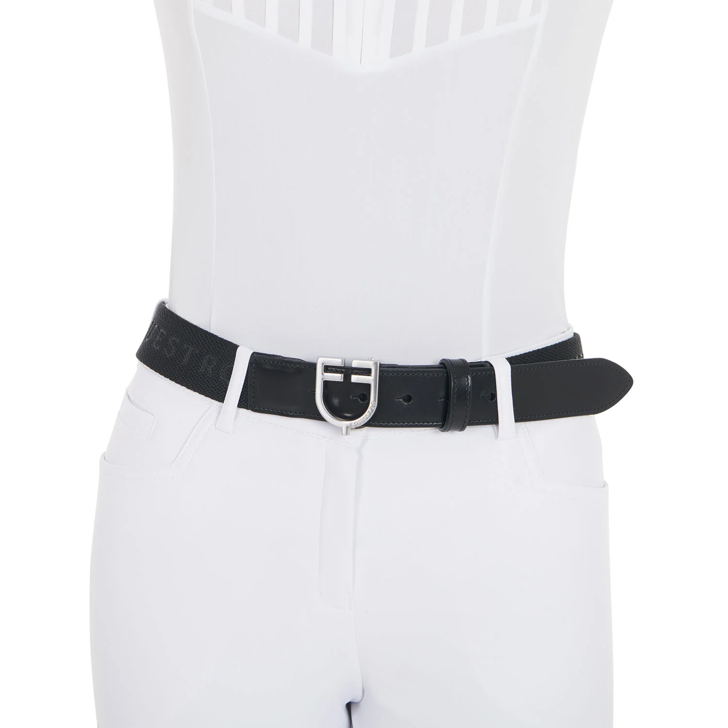 Equestro Leather Belt With Elastic And Lettering - Image 6