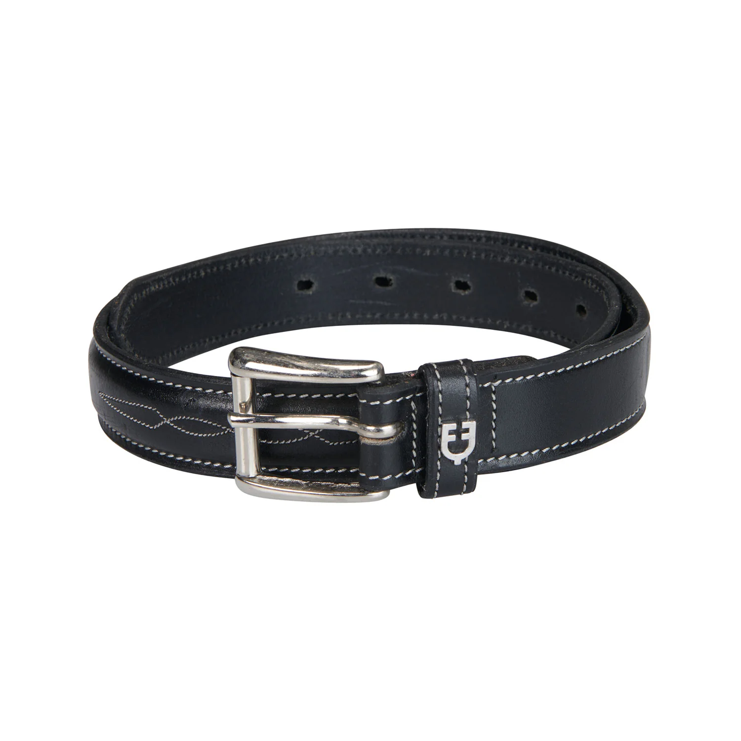 Equestro Leather Belt With Handcrafted Embroidery