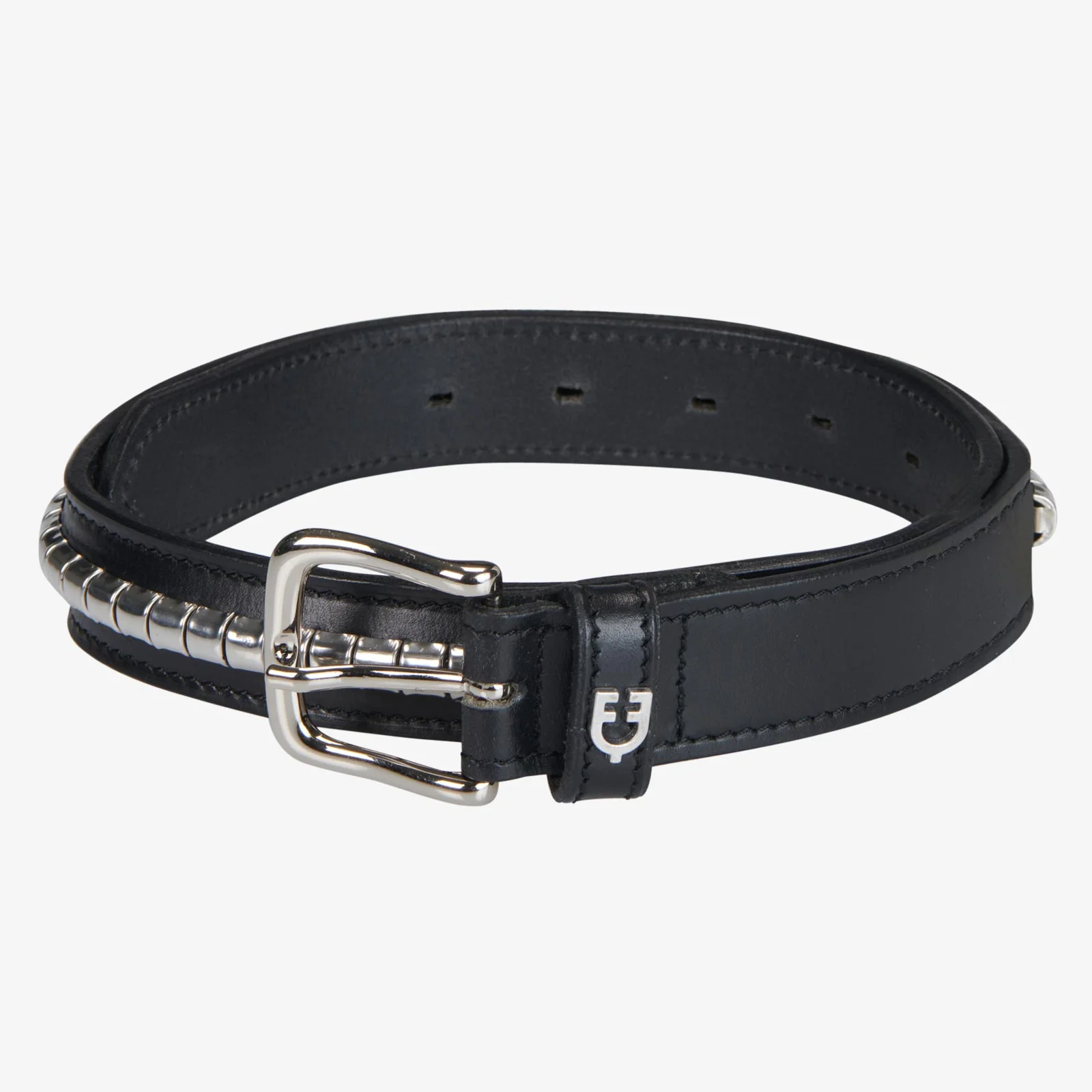 Equestro Leather Belt With Silver Clincher