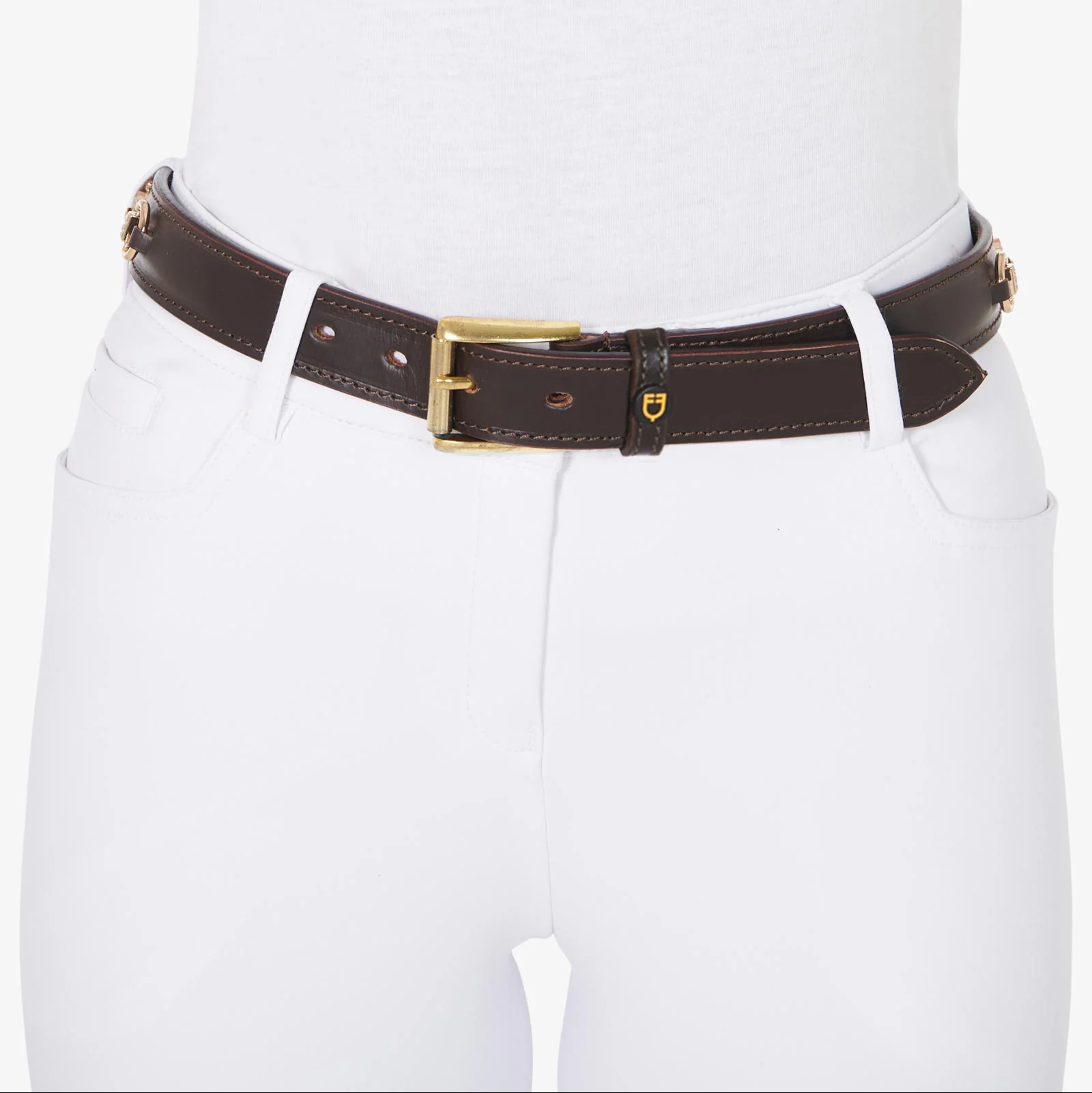 Equestro Leather Belt With Snaffle Bits And Rhinestones - Image 11