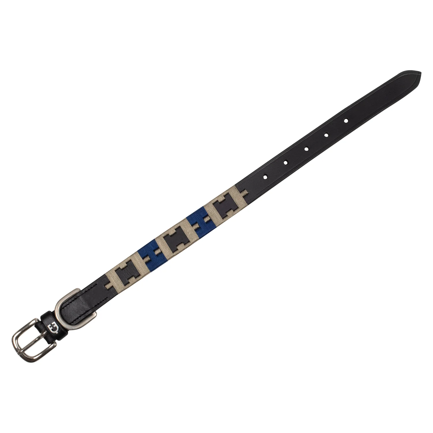 Equestro Leather Dog Collar With Geometric Pattern - Image 2