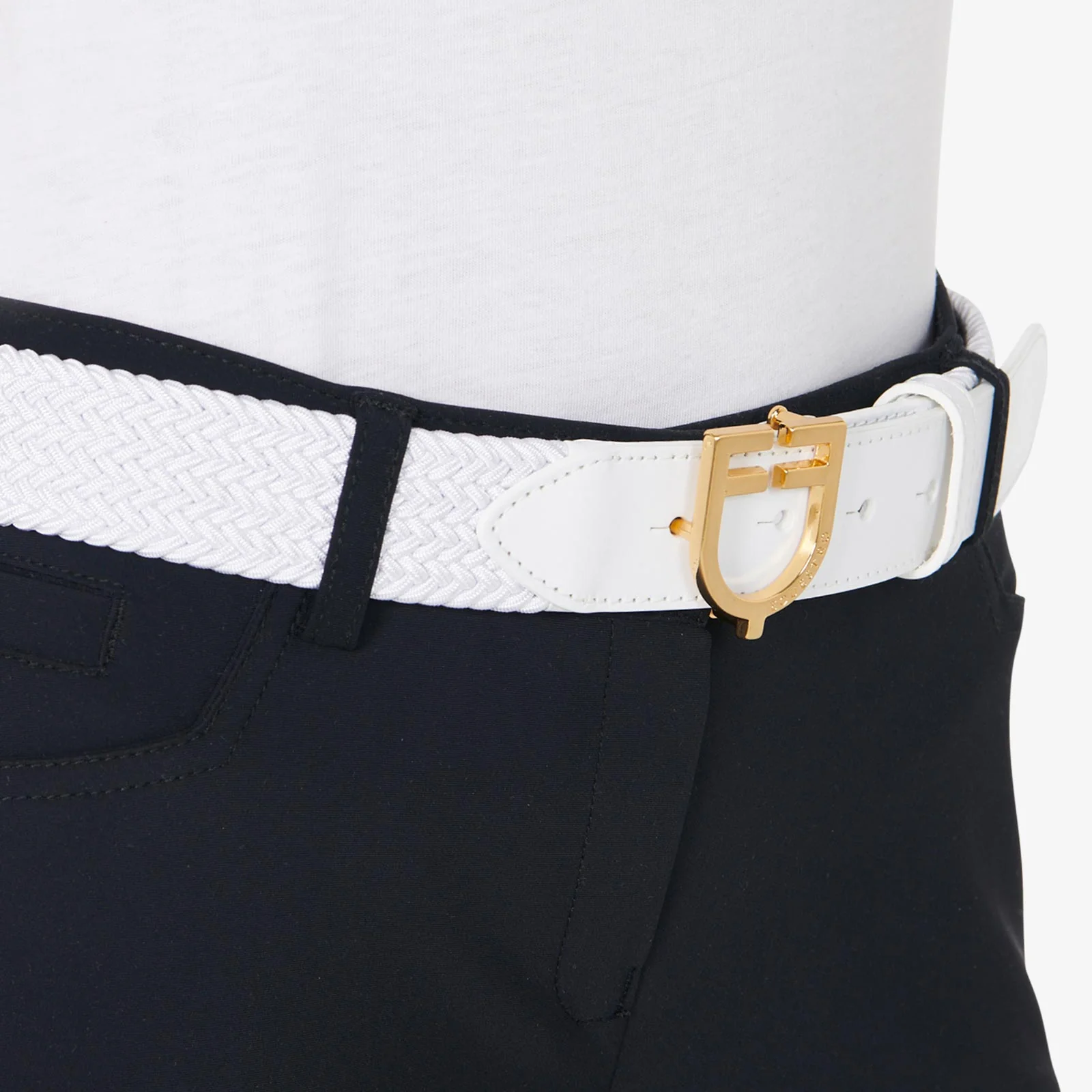 Equestro Leather Elastic Belt With Logoed Buckle - Image 17