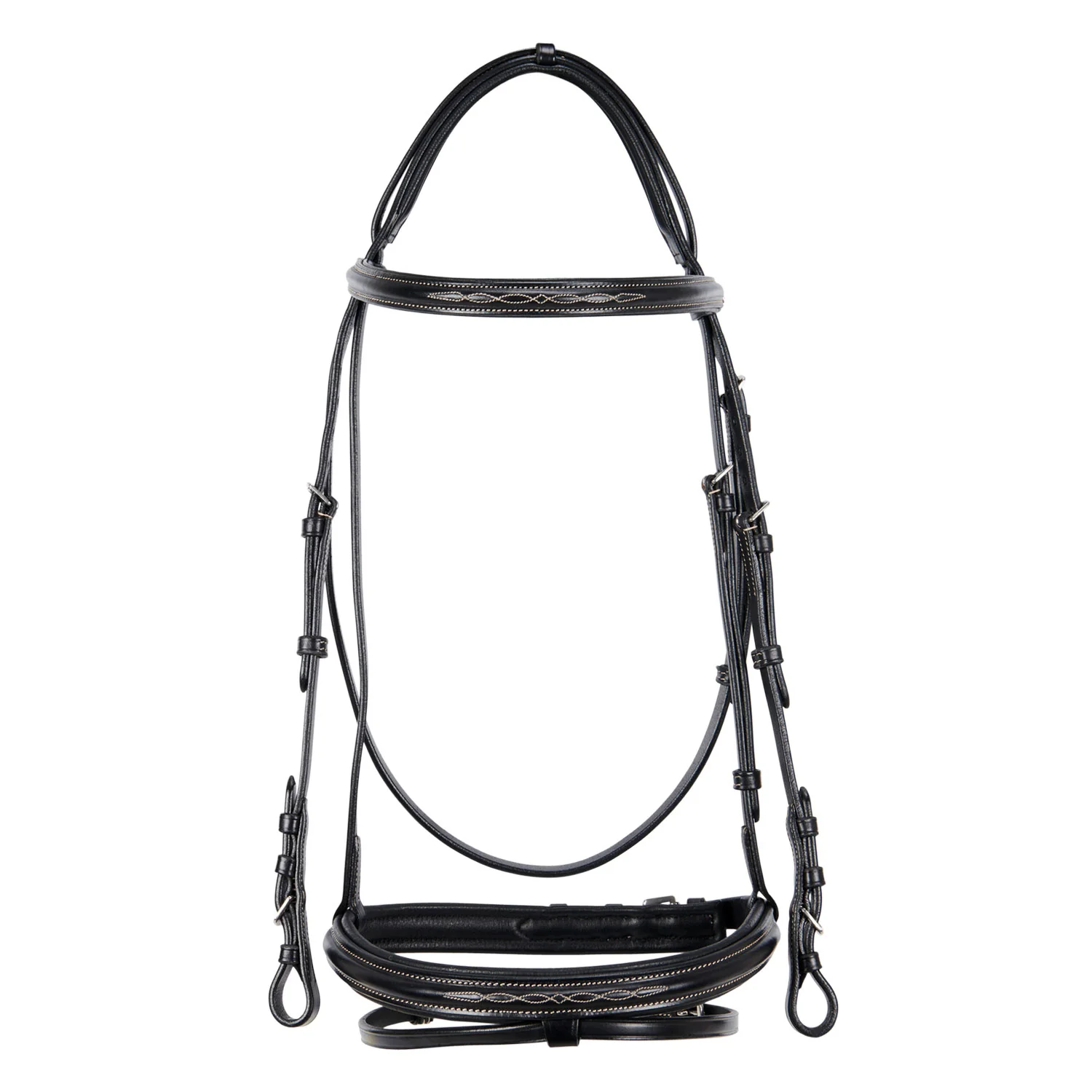 Equestro Leather English Bridle With Embroideries New - Image 3