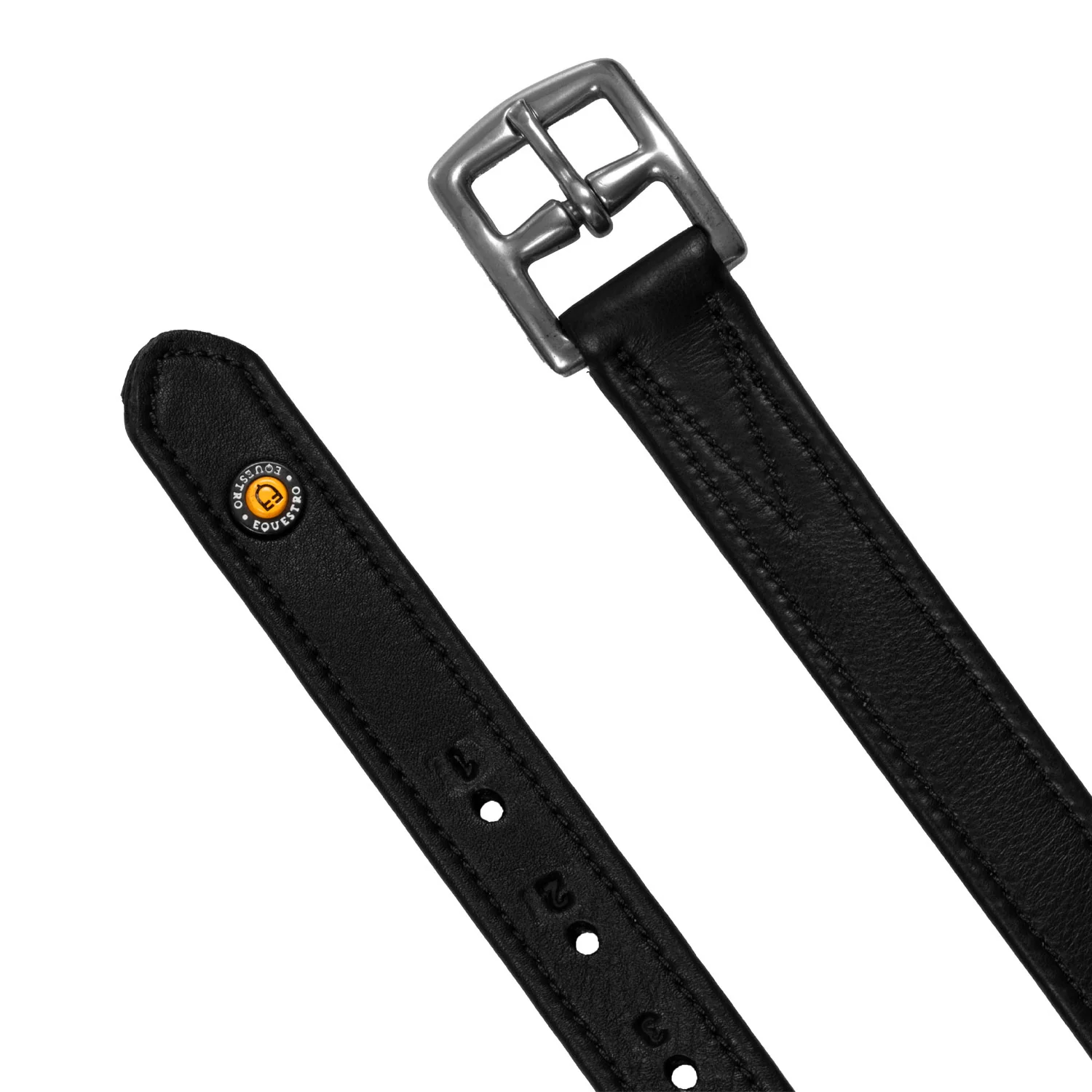 Equestro Leather Stirrup Leathers With Numbered Holes - Image 4