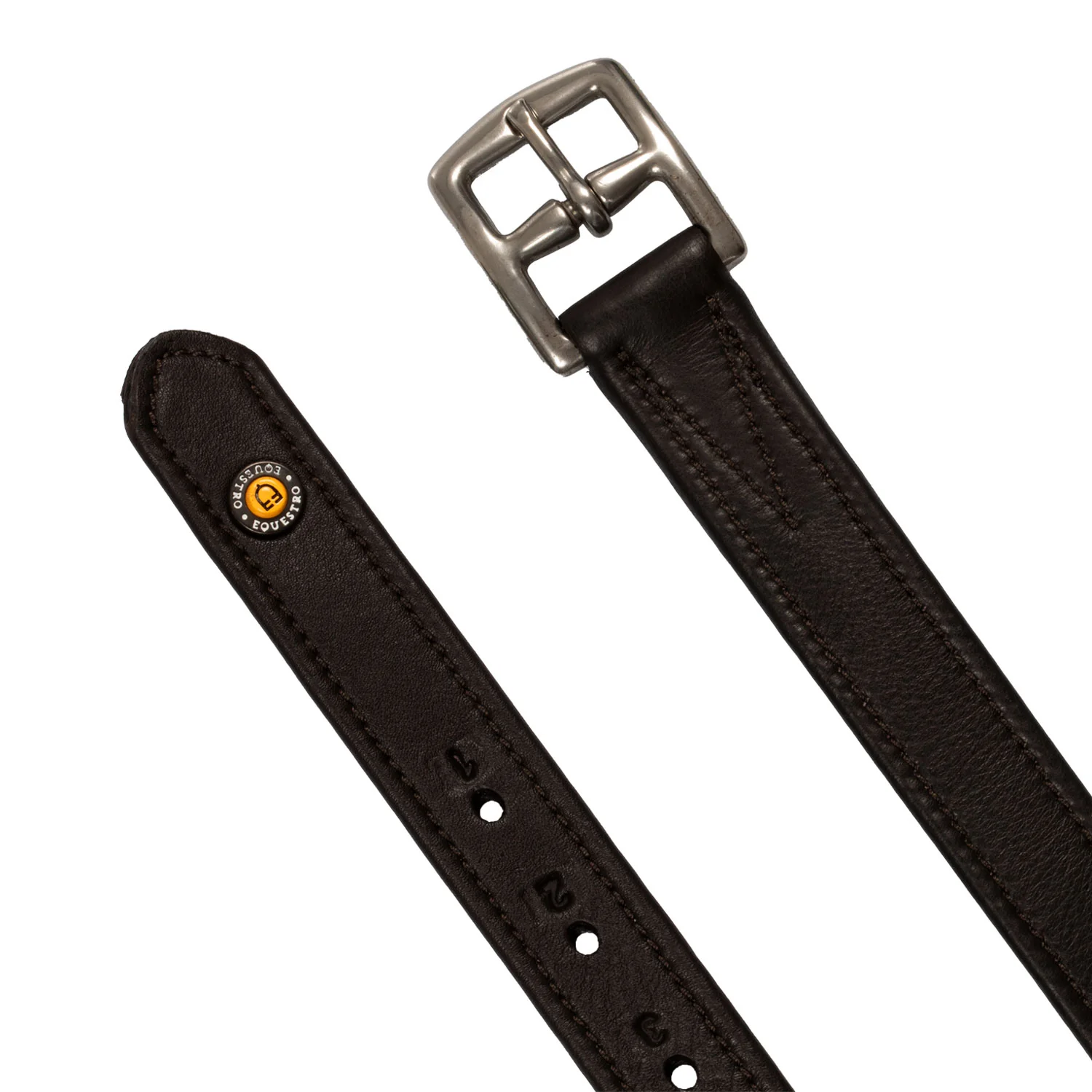 Equestro Leather Stirrup Leathers With Numbered Holes - Image 9