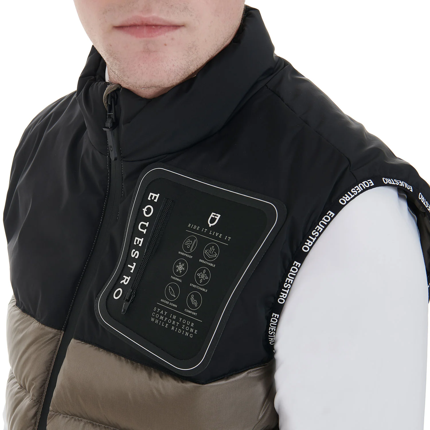 Equestro Men's Bi-Material Vest Silicone Patch - Image 3