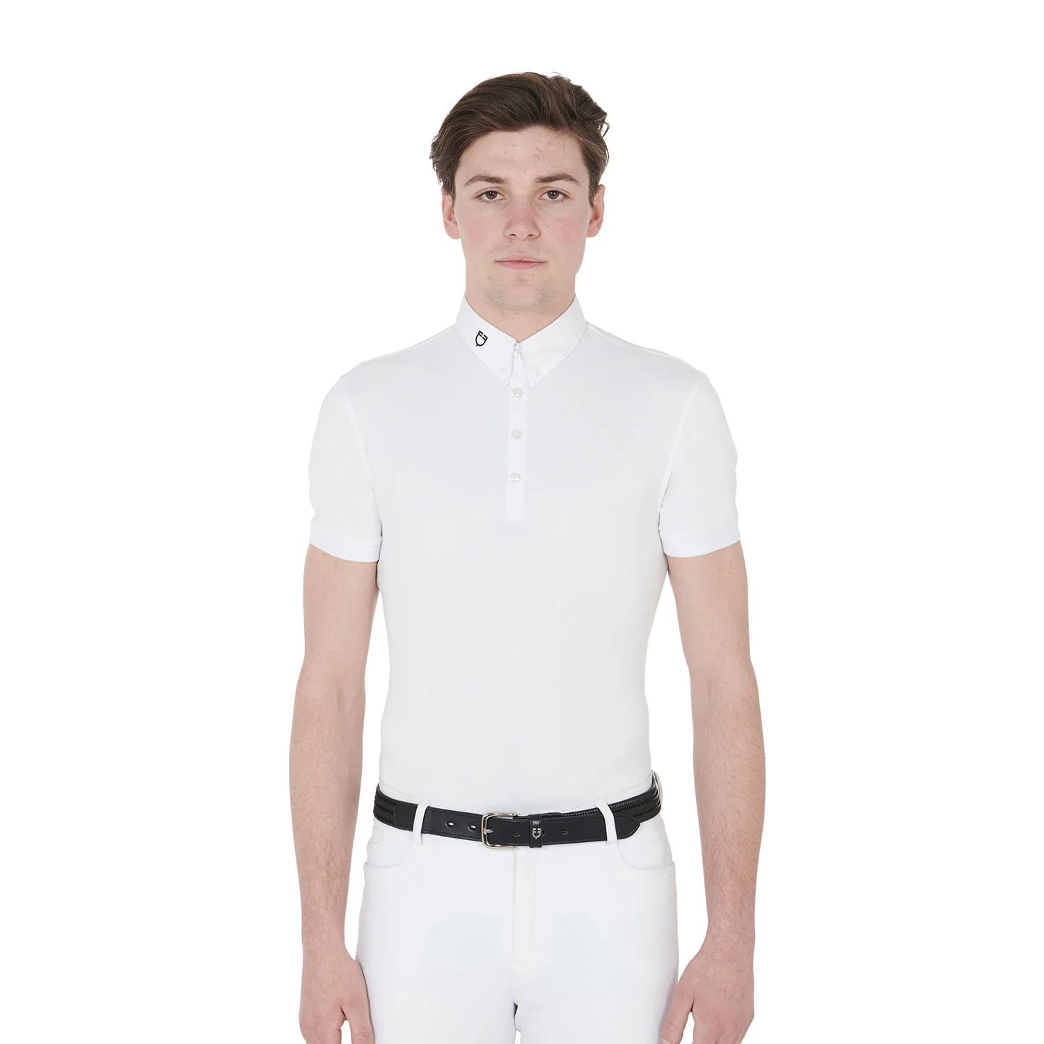 Equestro Men's Competition Polo Shirt In Breathable Technical Fabric