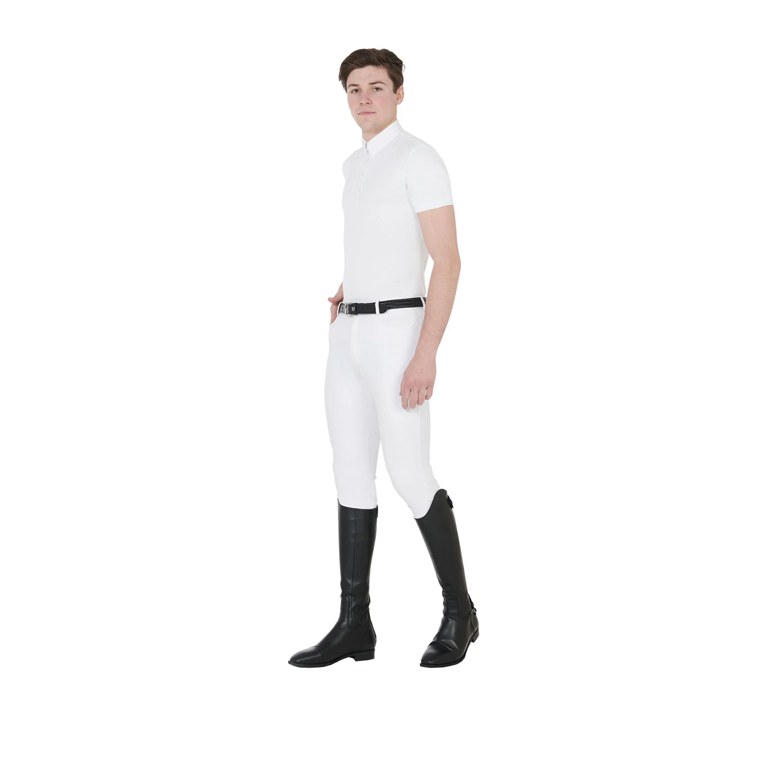 Equestro Men's Competition Polo Shirt In Breathable Technical Fabric - Image 5