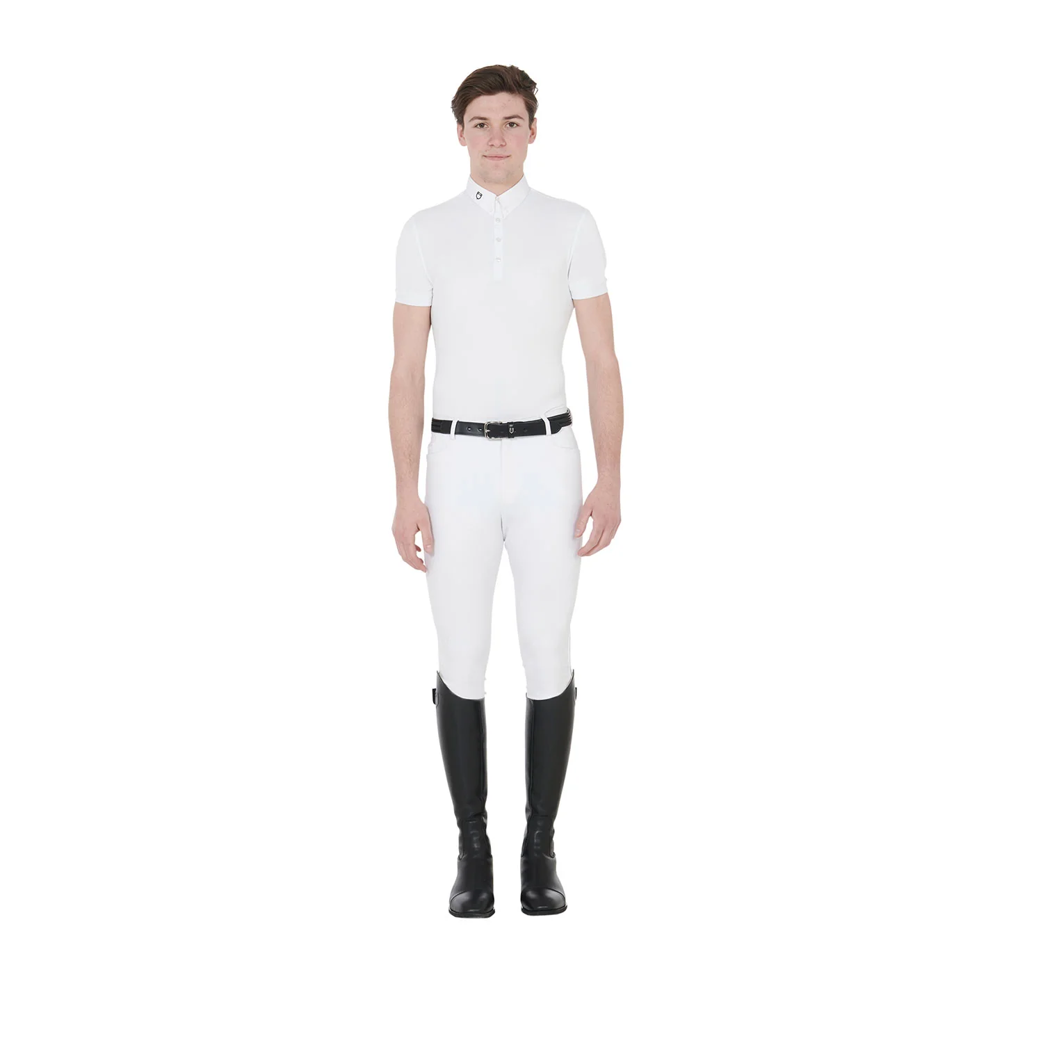 Equestro Men's Competition Polo Shirt In Breathable Technical Fabric - Image 6