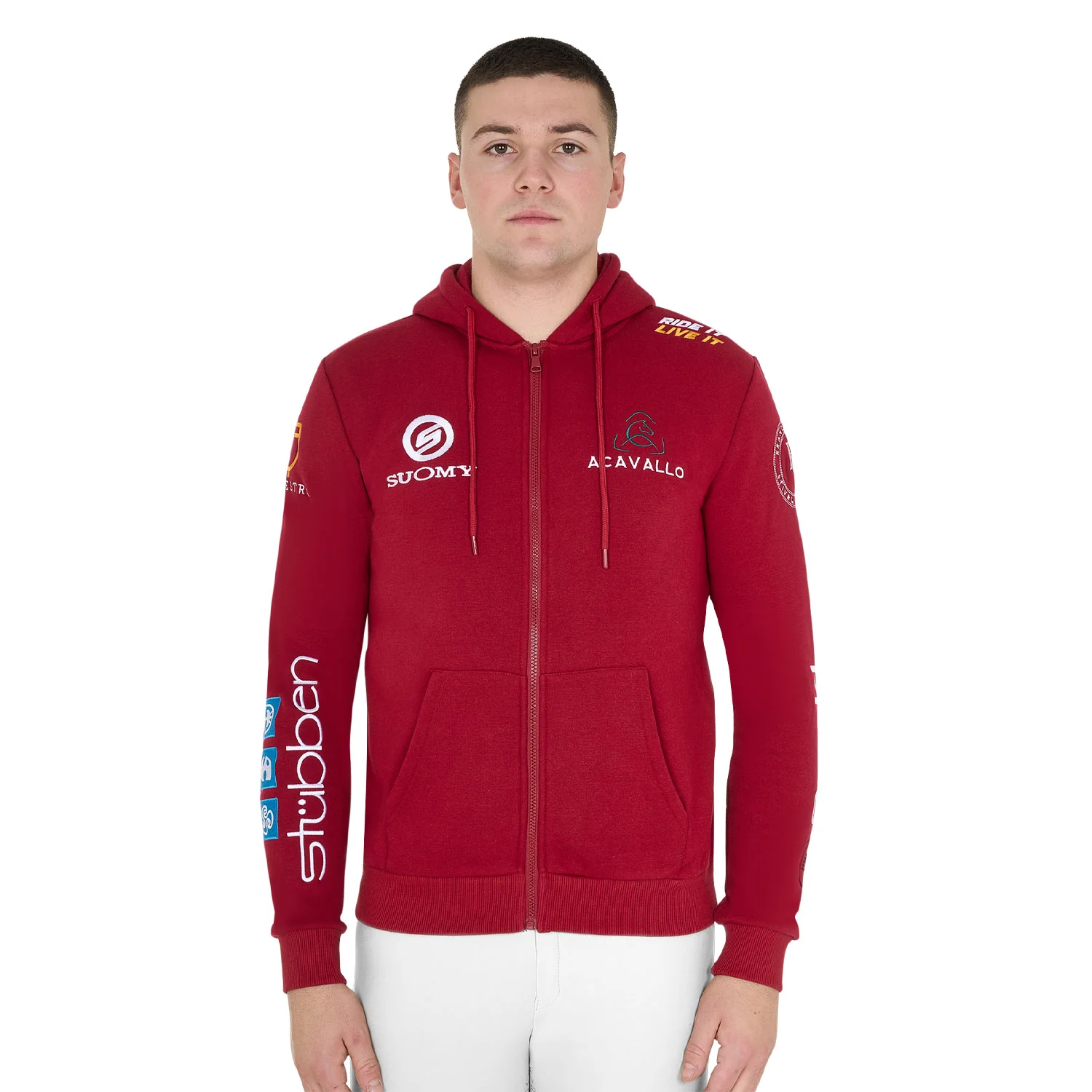 Equestro Men's Hoddie With Multilogo Patches - Image 10