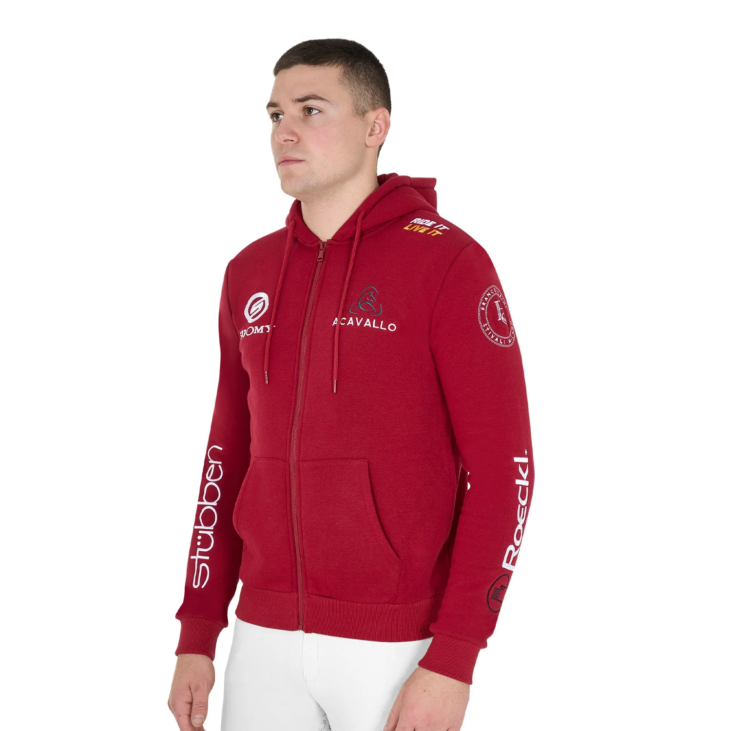 Equestro Men's Hoddie With Multilogo Patches - Image 11