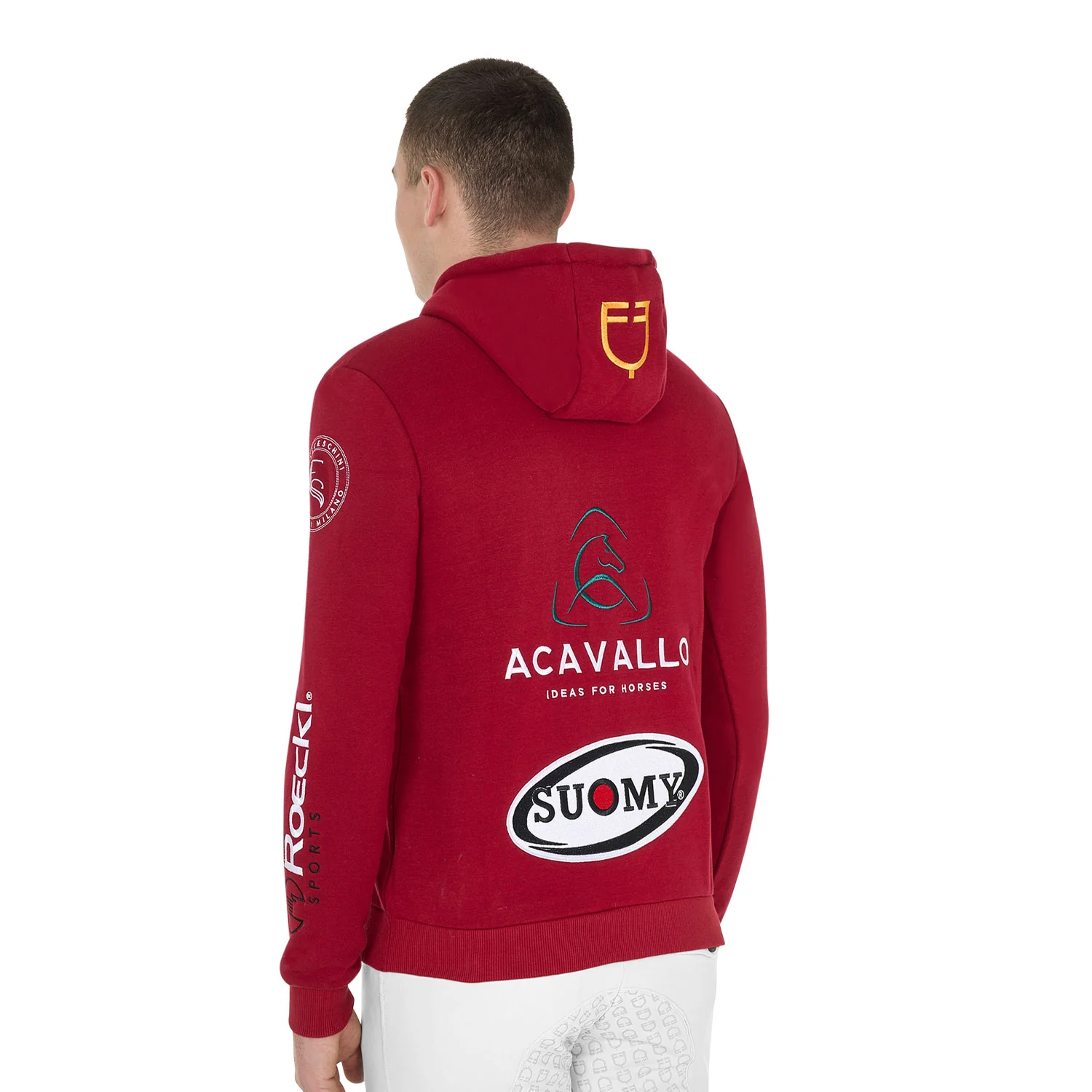 Equestro Men's Hoddie With Multilogo Patches - Image 12