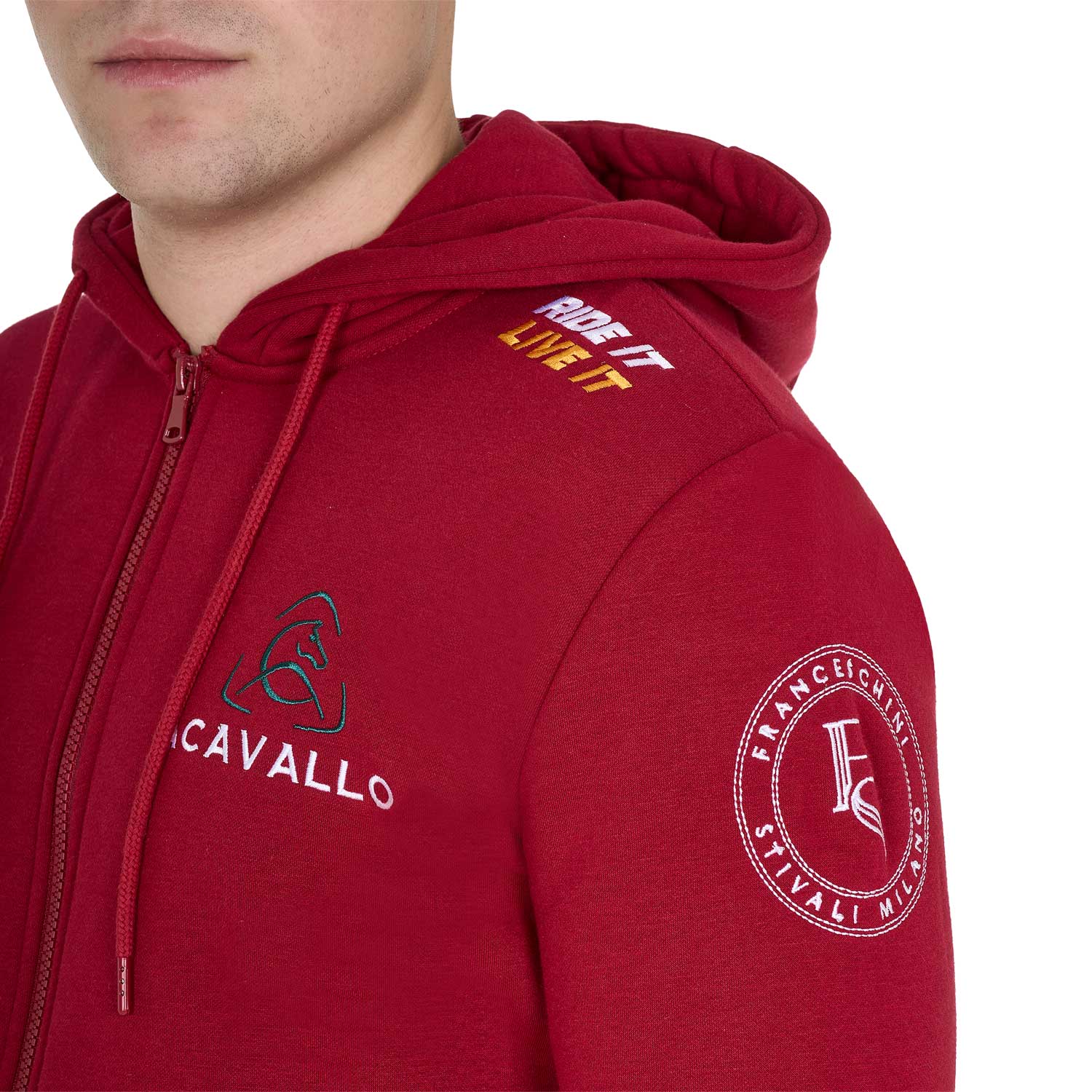 Equestro Men's Hoddie With Multilogo Patches - Image 14
