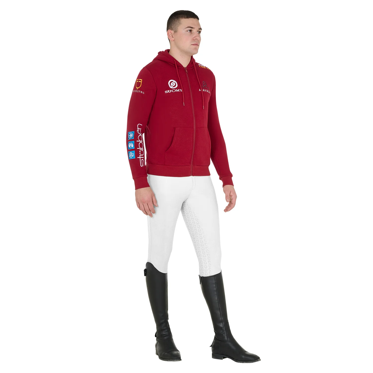 Equestro Men's Hoddie With Multilogo Patches - Image 19