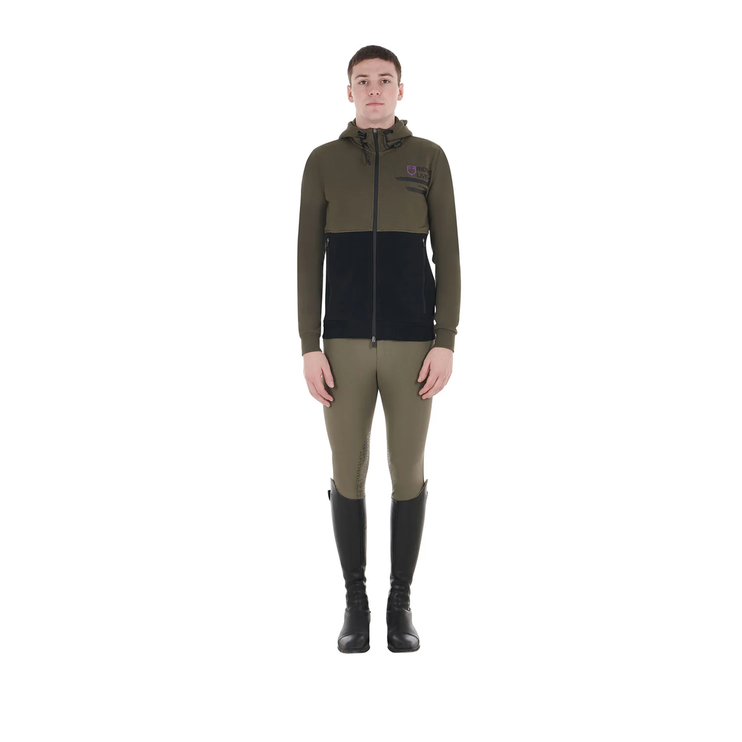 Equestro Men's Hooded Sweatshirt With Fleece Inside - Image 6