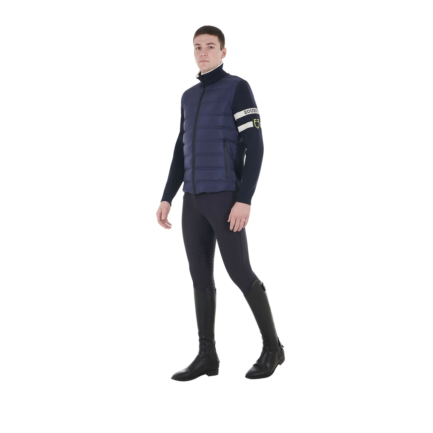 Equestro Men's Jacket In Nylon And Knit With Front Zip - Image 6