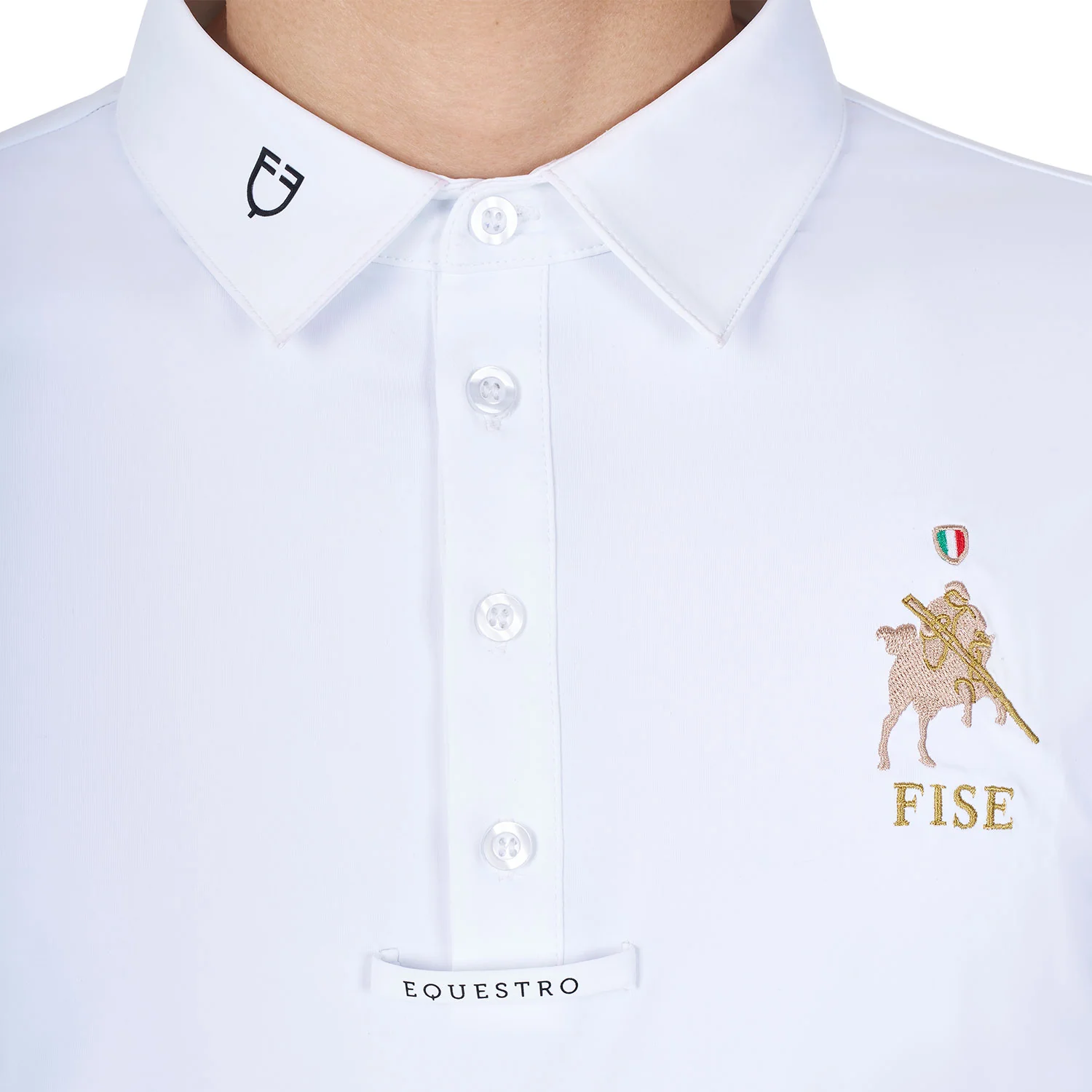 Equestro Men's Long-Sleeved Competition Polo Shirt Equestro X Fise - Image 3