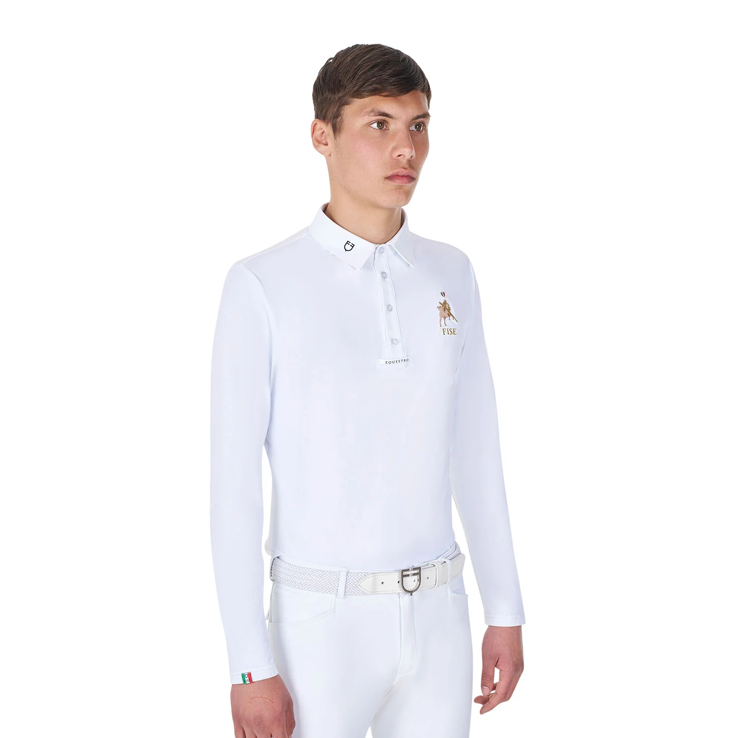 Equestro Men's Long-Sleeved Competition Polo Shirt Equestro X Fise - Image 4