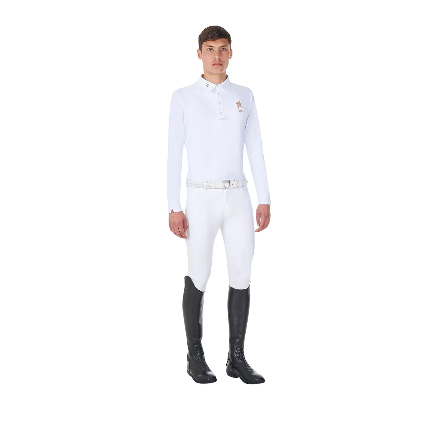 Equestro Men's Long-Sleeved Competition Polo Shirt Equestro X Fise - Image 7