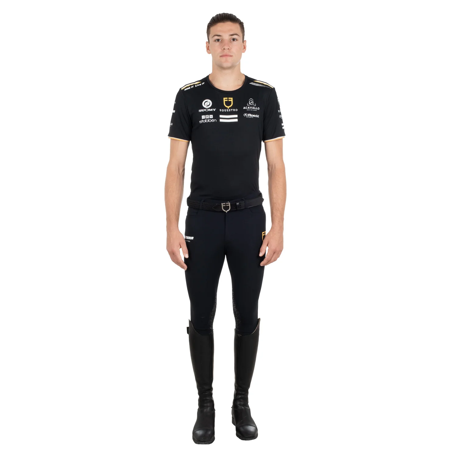Equestro Men's Multi Logo T-Shirt Technical Fabric - Image 8