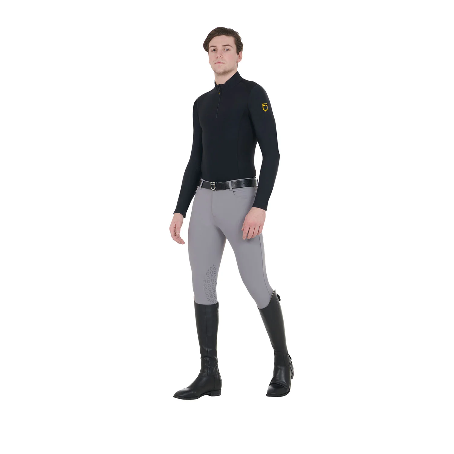 Equestro Men's Slim Fit Grip Breeches With Logo - Image 14