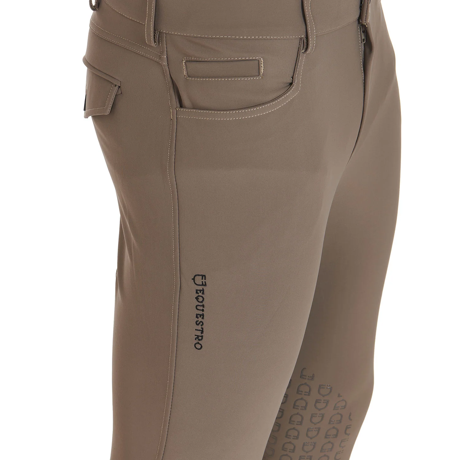 Equestro Men's Slim Fit Grip Breeches With Logo - Image 19