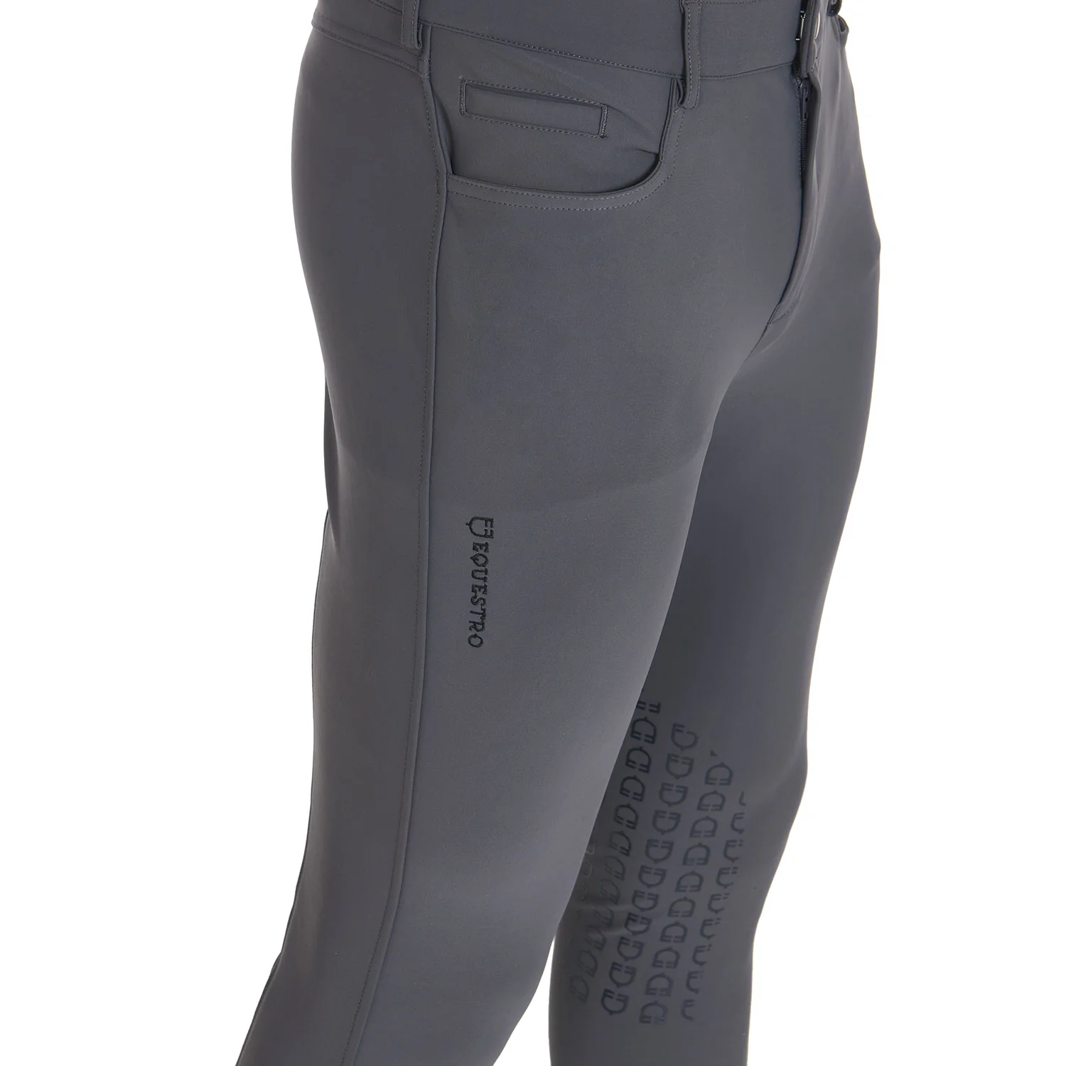 Equestro Men's Slim Fit Grip Breeches With Logo - Image 28