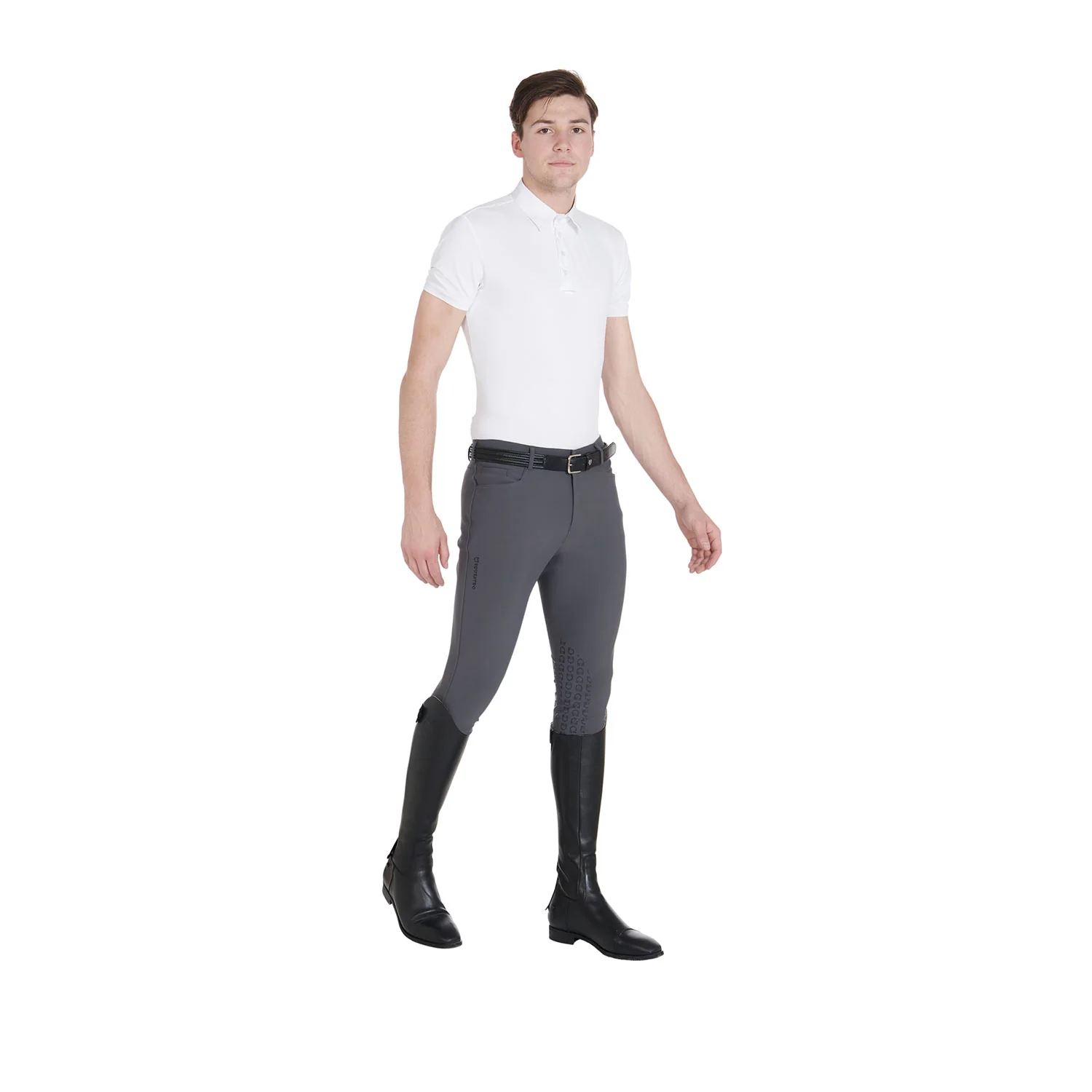Equestro Men's Slim Fit Grip Breeches With Logo - Image 31