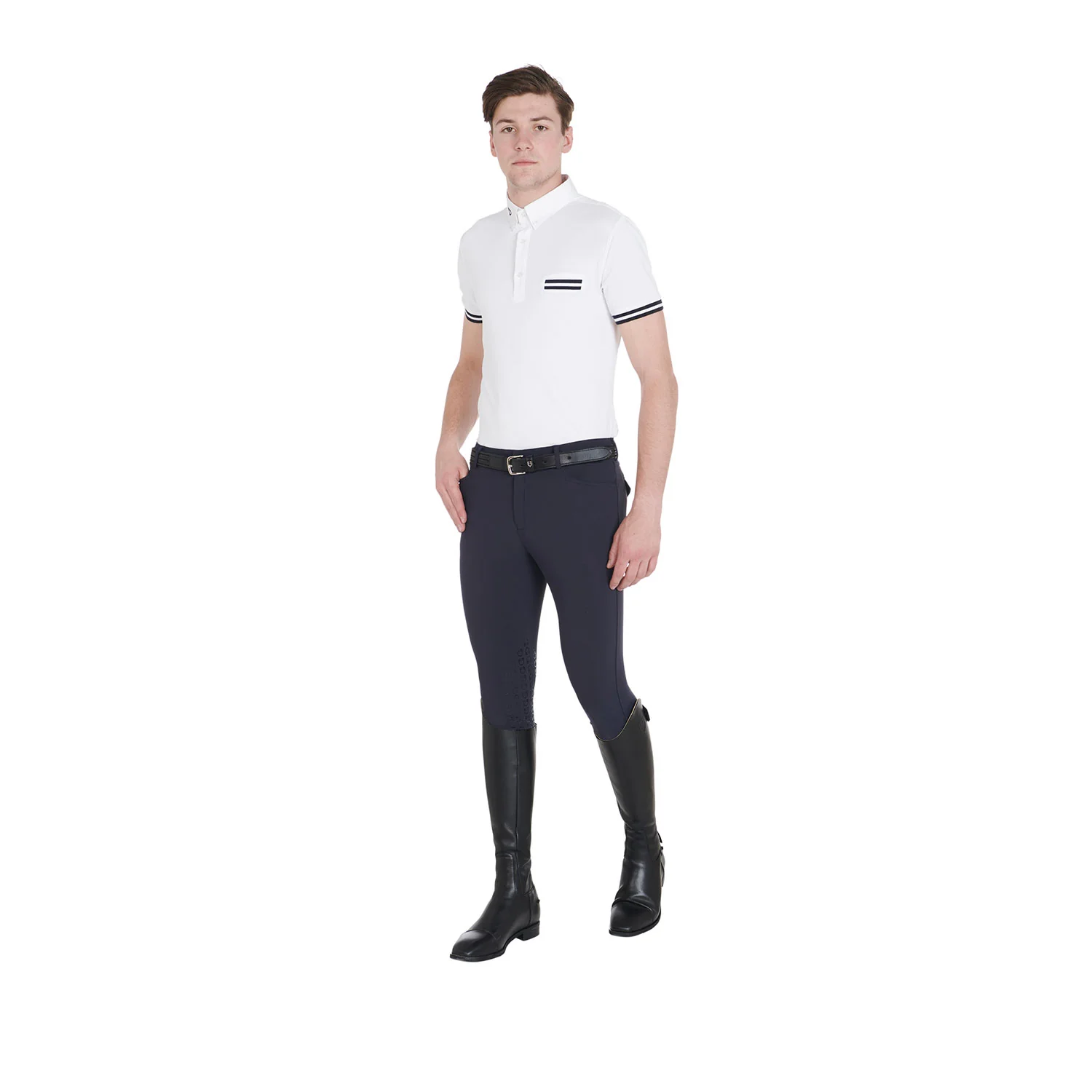 Equestro Men's Slim Fit Grip Breeches With Logo - Image 40