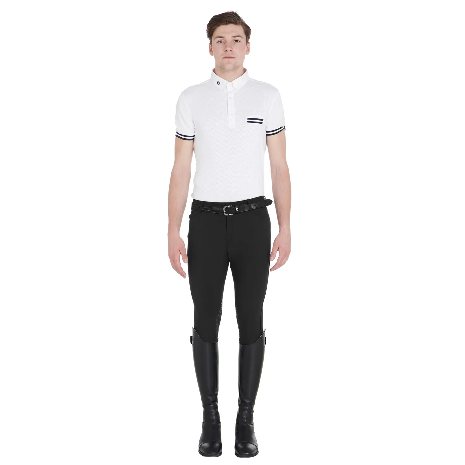 Equestro Men's Slim Fit Grip Breeches With Logo - Image 49