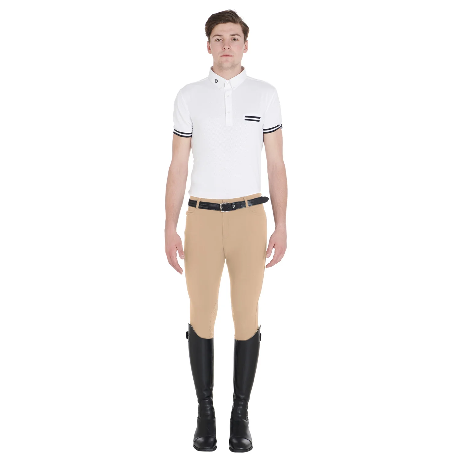 Equestro Men's Slim Fit Grip Breeches With Logo - Image 5