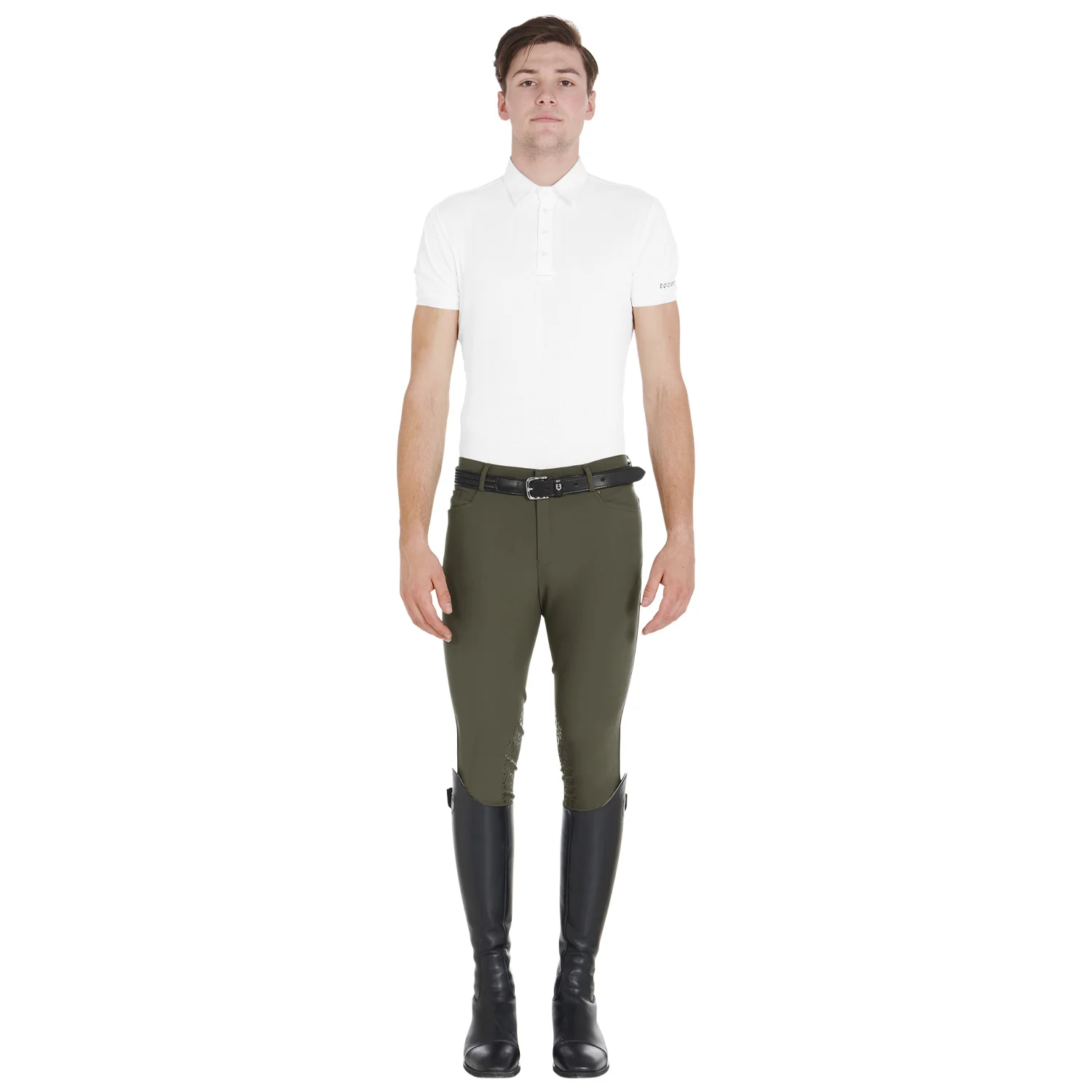 Equestro Men's Slim Fit Grip Breeches With Logo - Image 57