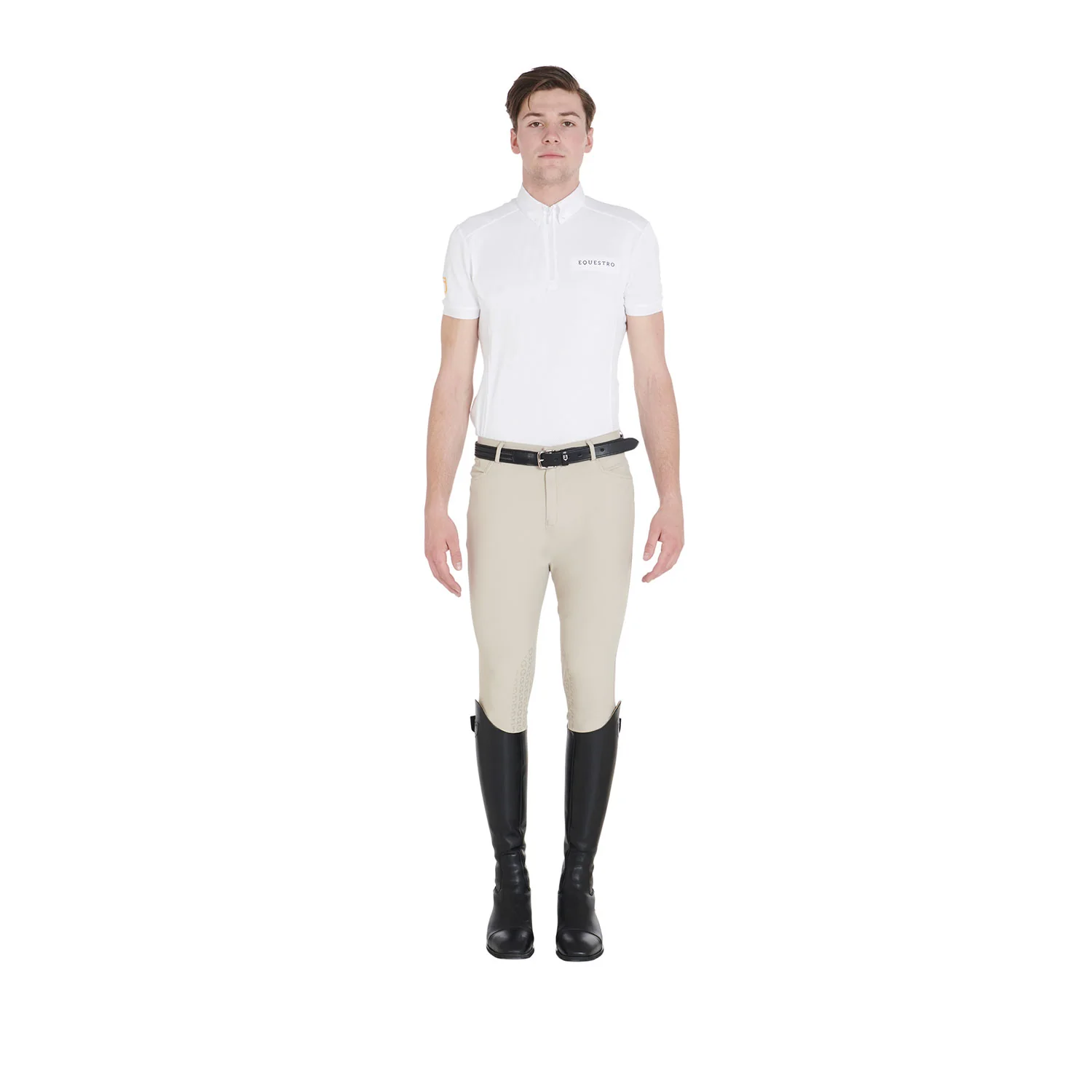 Equestro Men's Slim Fit Grip Breeches With Logo - Image 9
