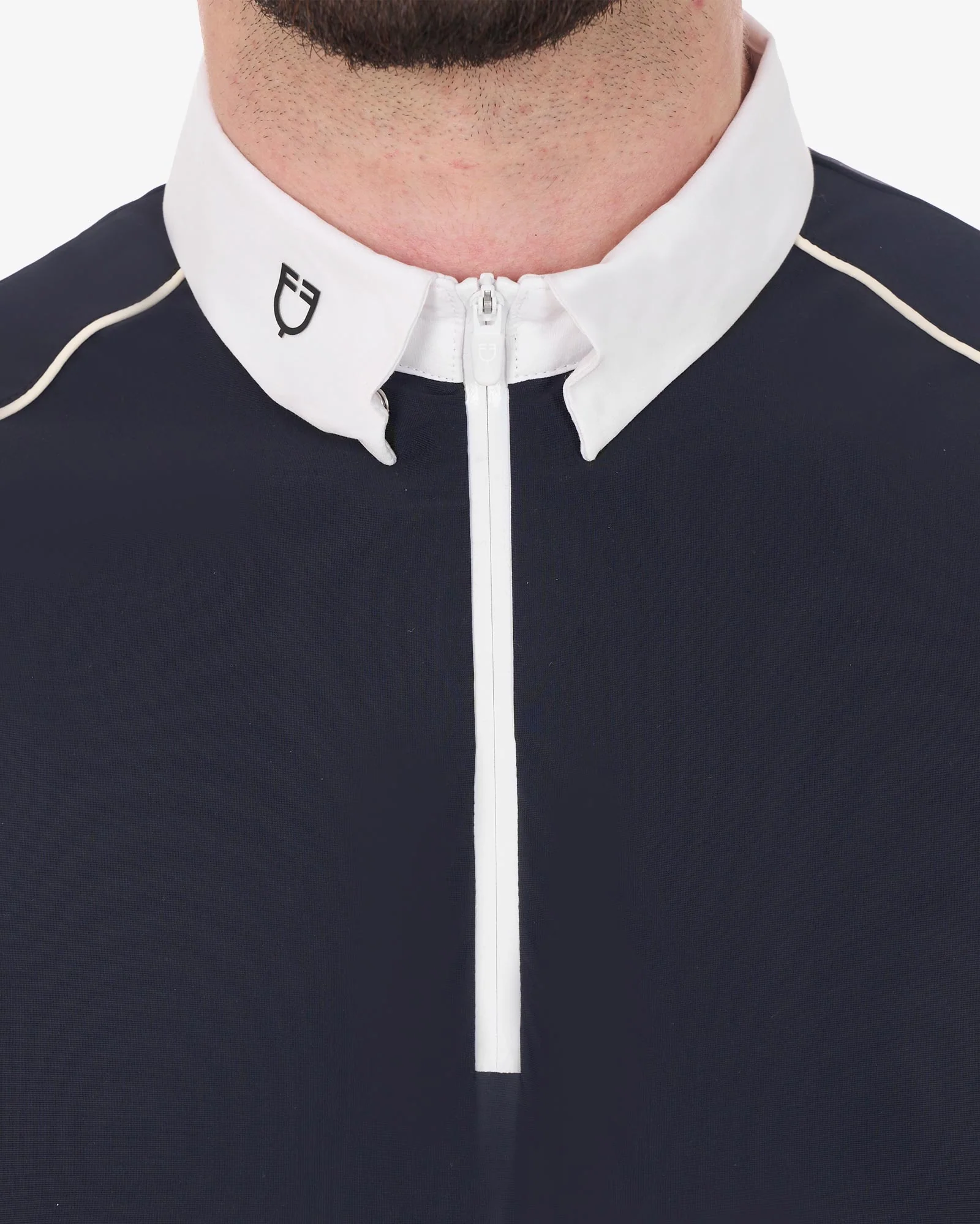 Equestro Men's Slim Fit Polo Shirt In Technical Fabric With Piping - Image 16