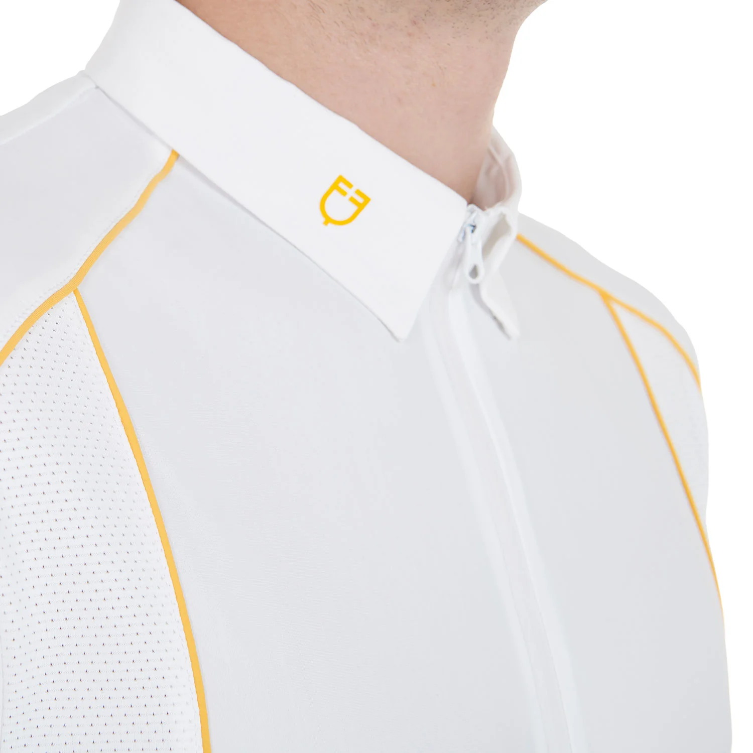 Equestro Men's Slim Fit Polo Shirt In Technical Fabric With Piping - Image 3