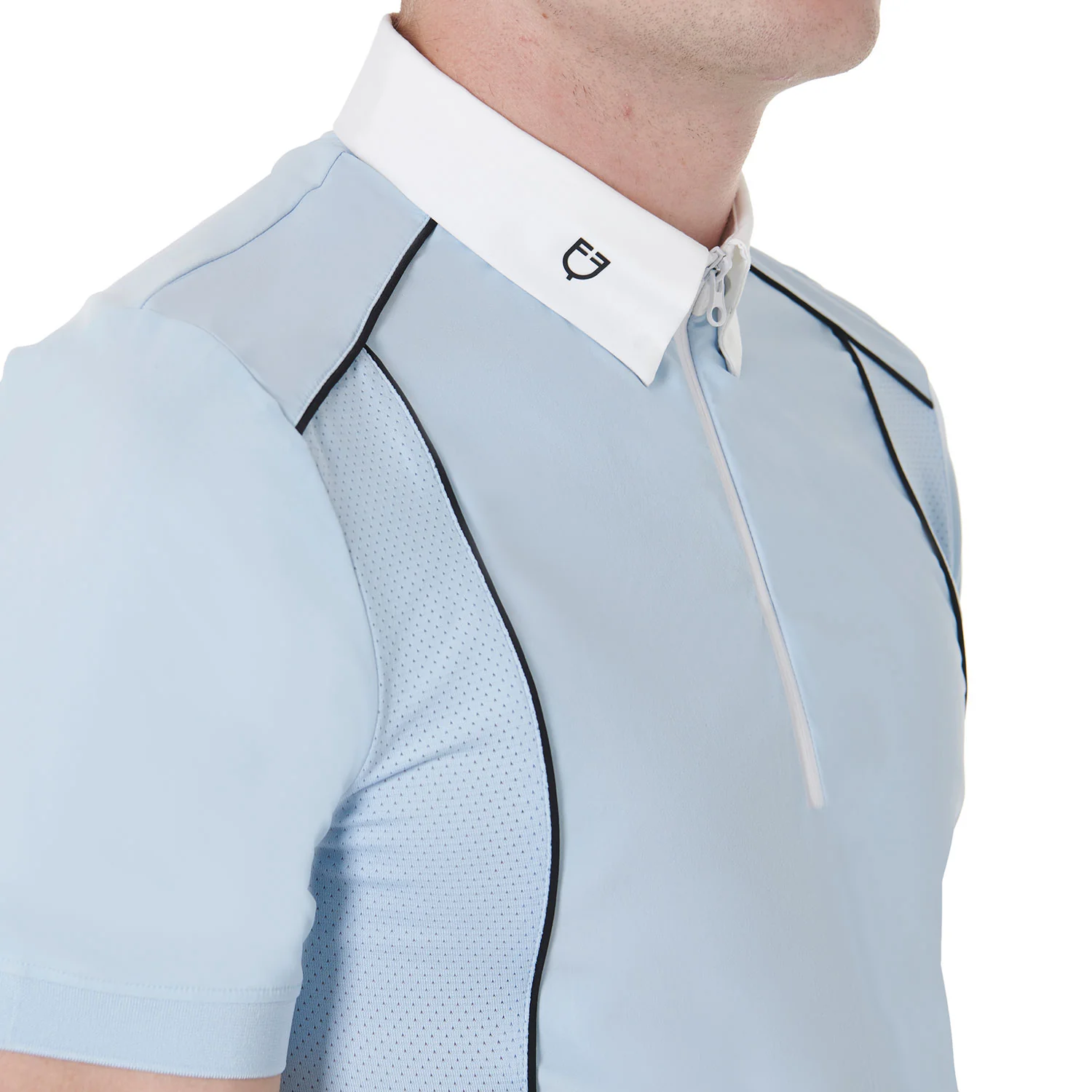 Equestro Men's Slim Fit Polo Shirt In Technical Fabric With Piping - Image 8
