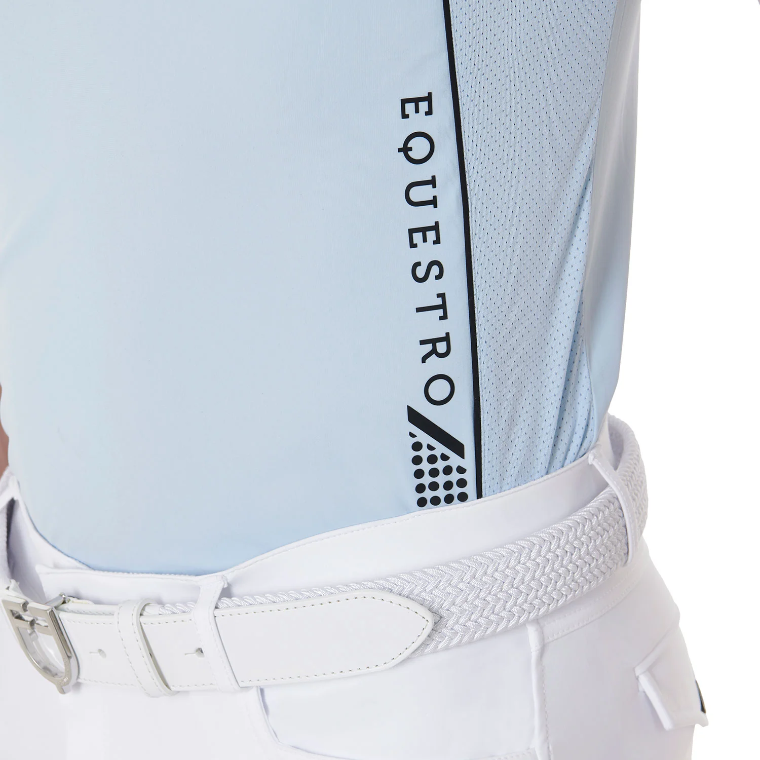 Equestro Men's Slim Fit Polo Shirt In Technical Fabric With Piping - Image 9