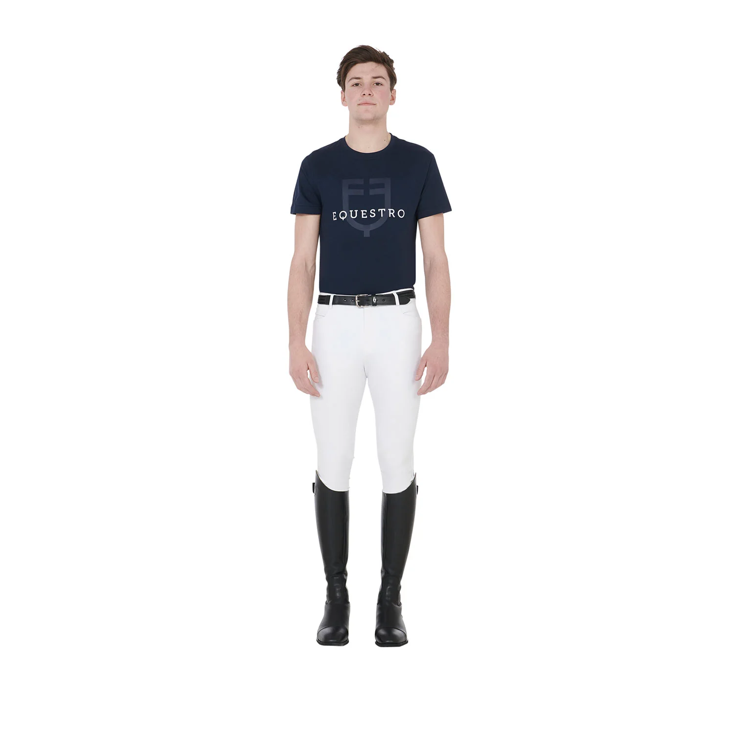 Equestro Men's Slim Fit T-Shirt With Logo On The Chest - Image 10