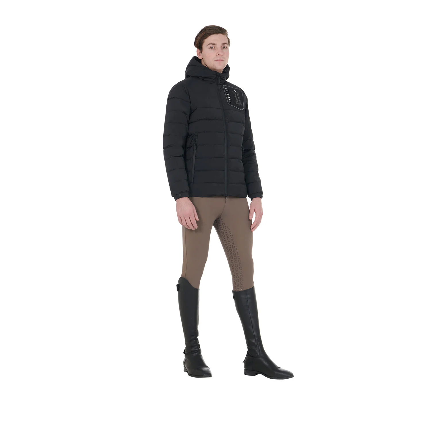 Equestro Men's Stretch Fabric Down Jacket Silicone Patch - Image 6